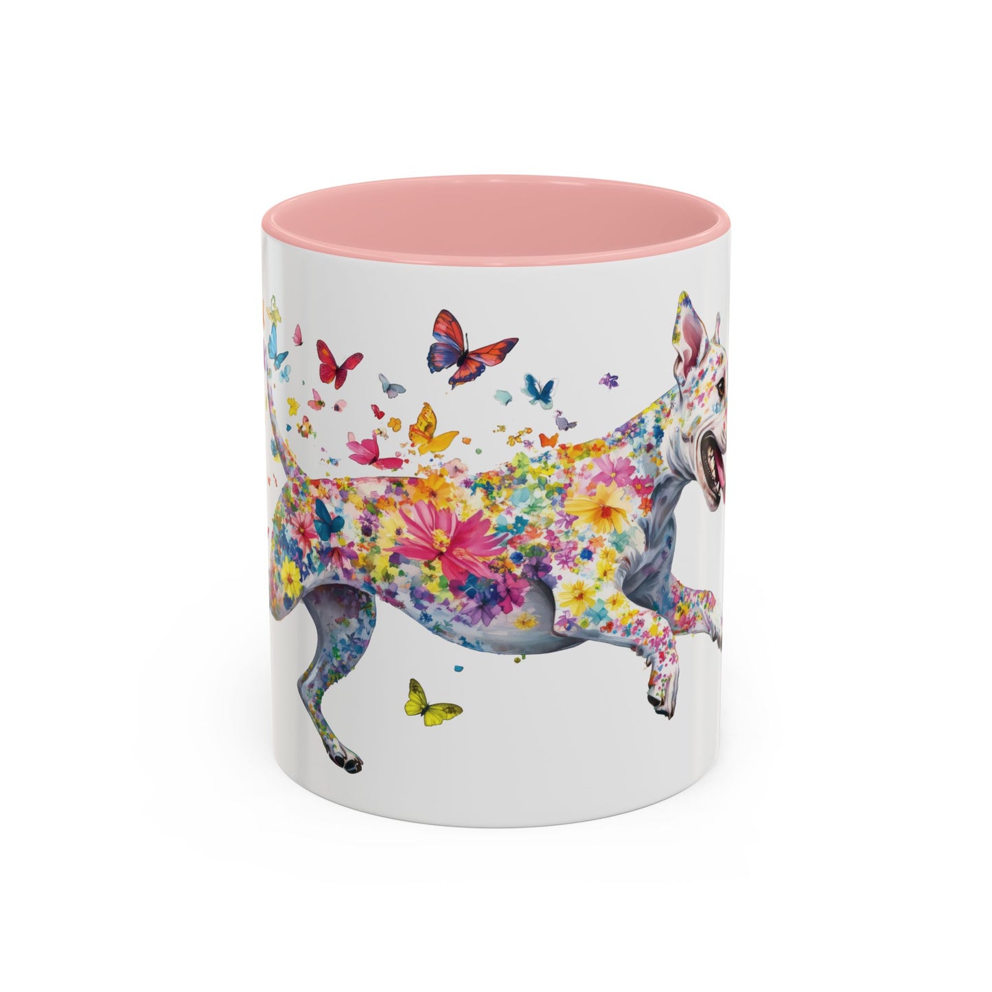 White Staffordshire Terrier Personalized Accent Mugs, 11oz