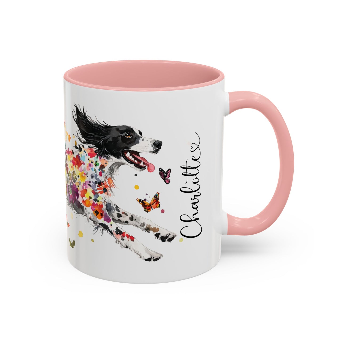 English Setter #3 Personalized Accent Mugs, 11oz