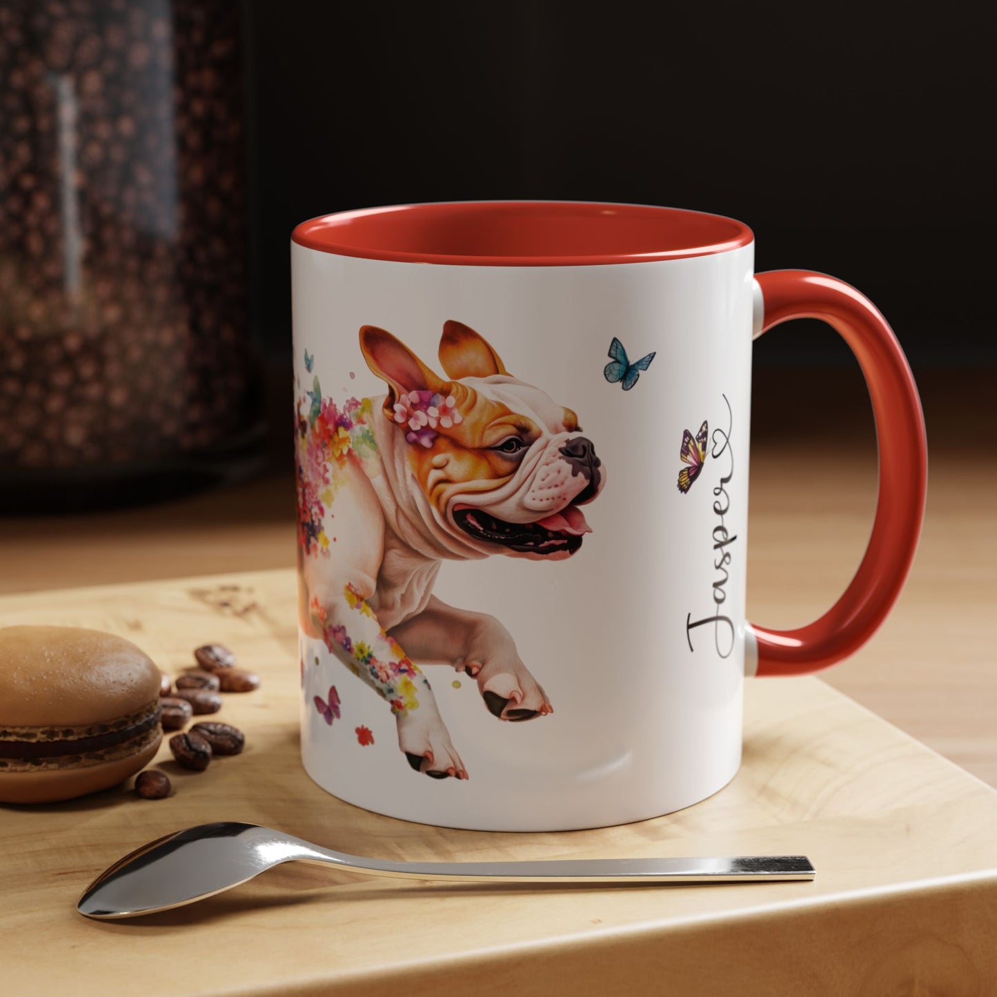 British/English Bulldog Personalized Accent Mugs, 11oz