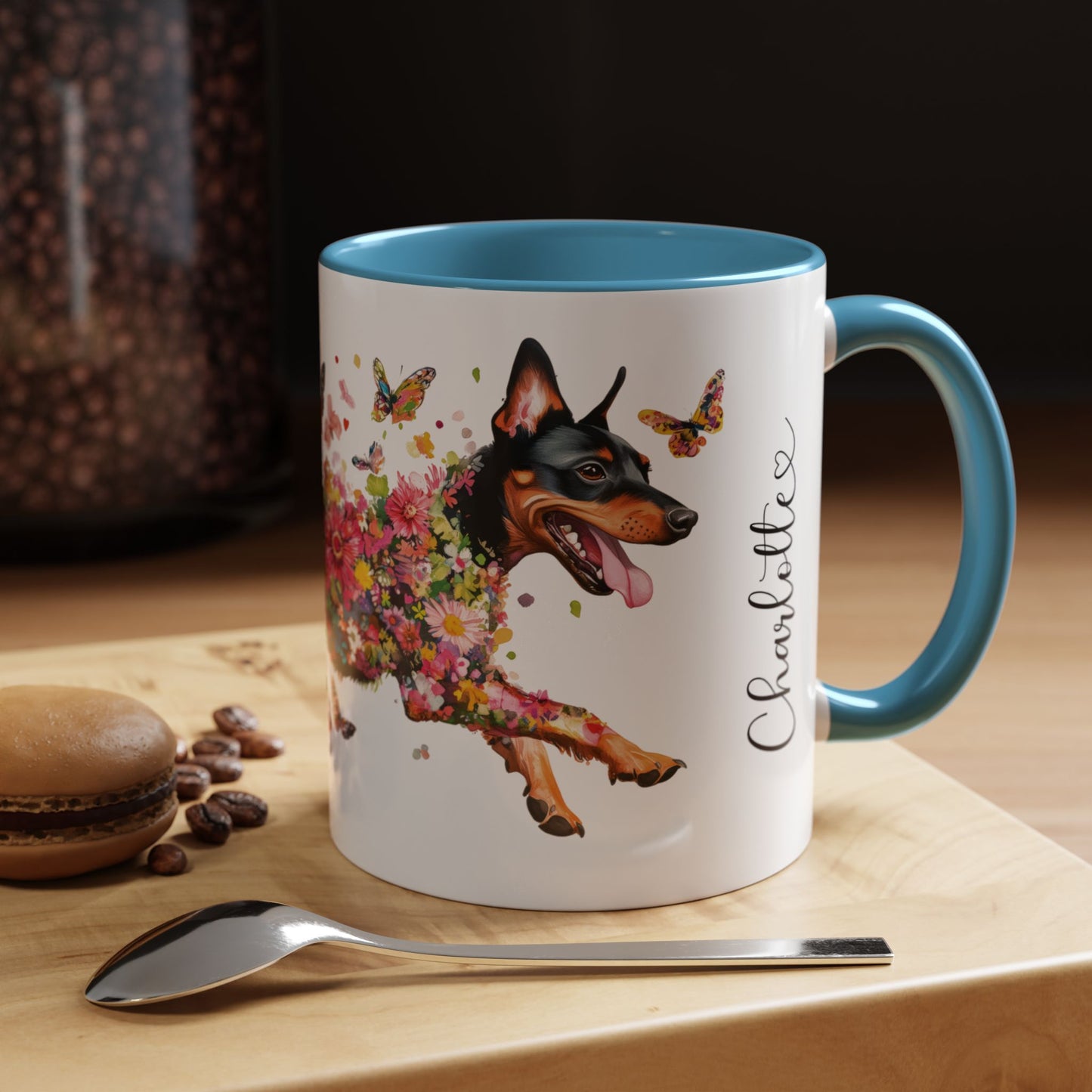 British Manchester Terrier Personalized Accent Mugs, 11oz