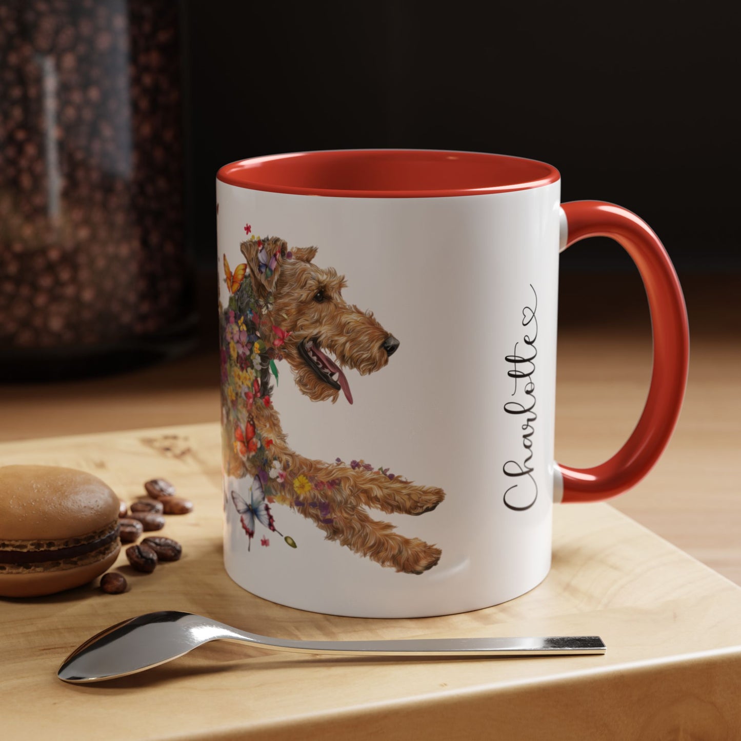 Airedale Terrier Personalized Accent Mugs, 11oz