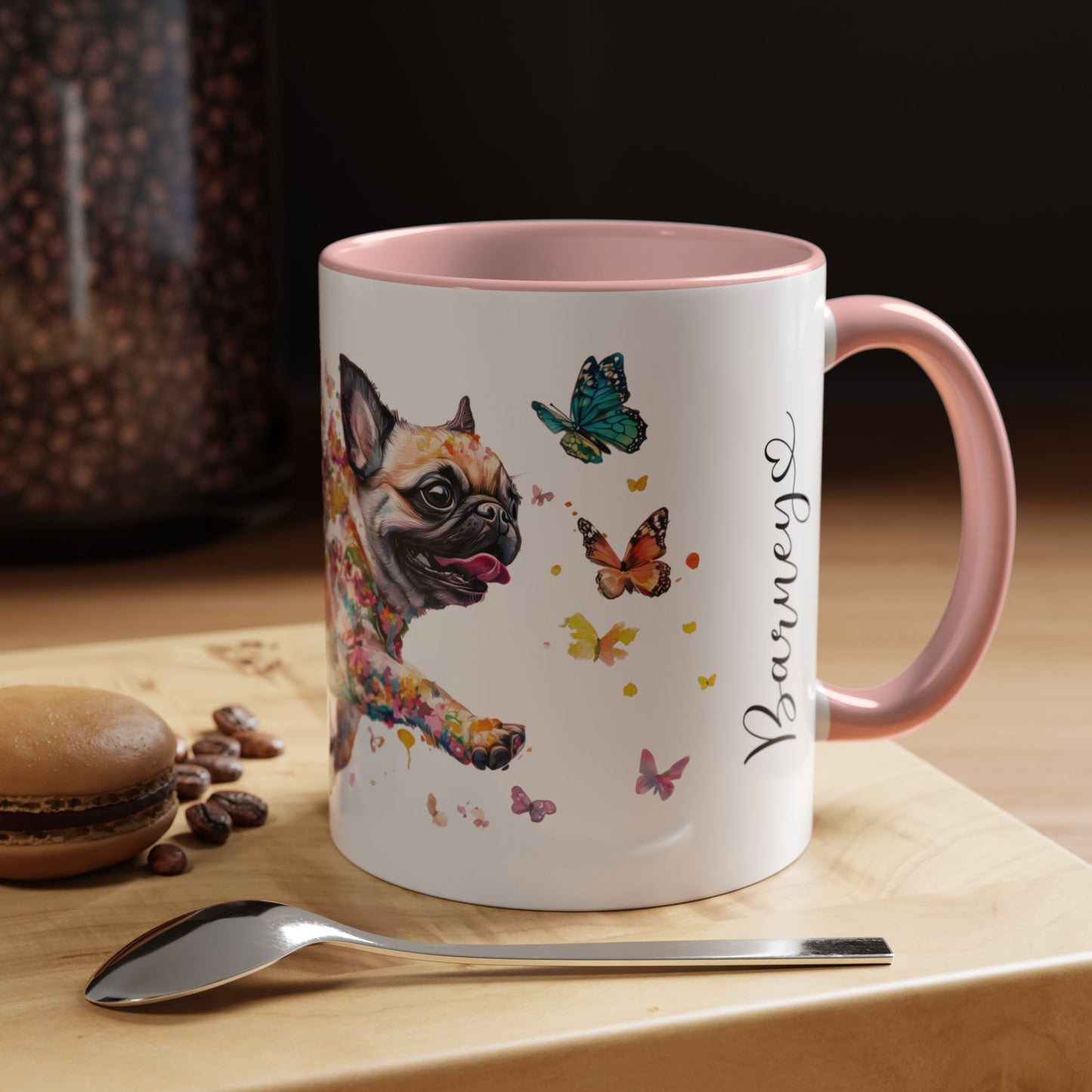 Pug Personalized Accent Mugs, 11oz