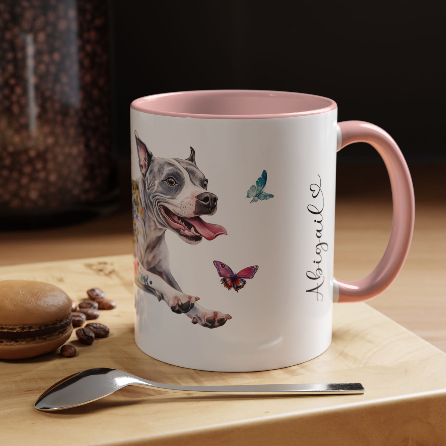 Staffordshire Terrier Personalized Accent Mugs, 11oz