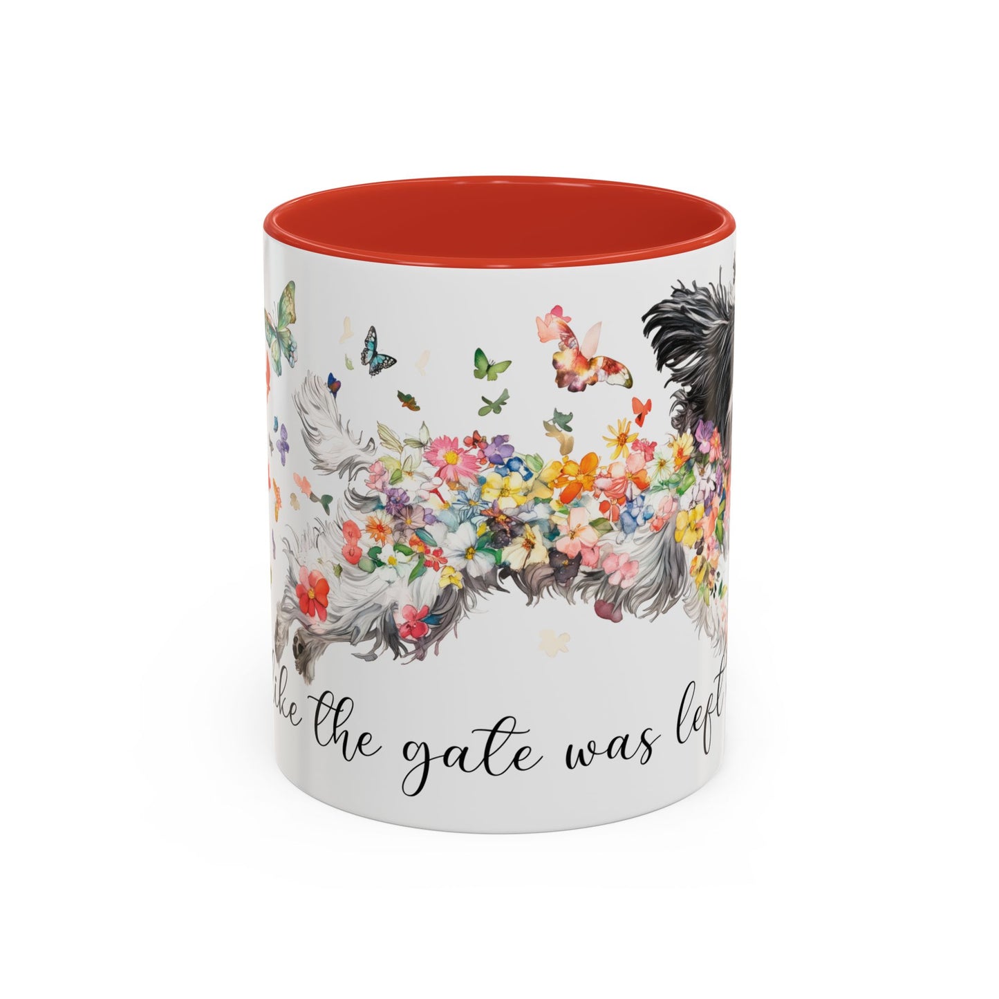 Shih Tzu "Live like the gate was left open" Accent Mugs, 11oz
