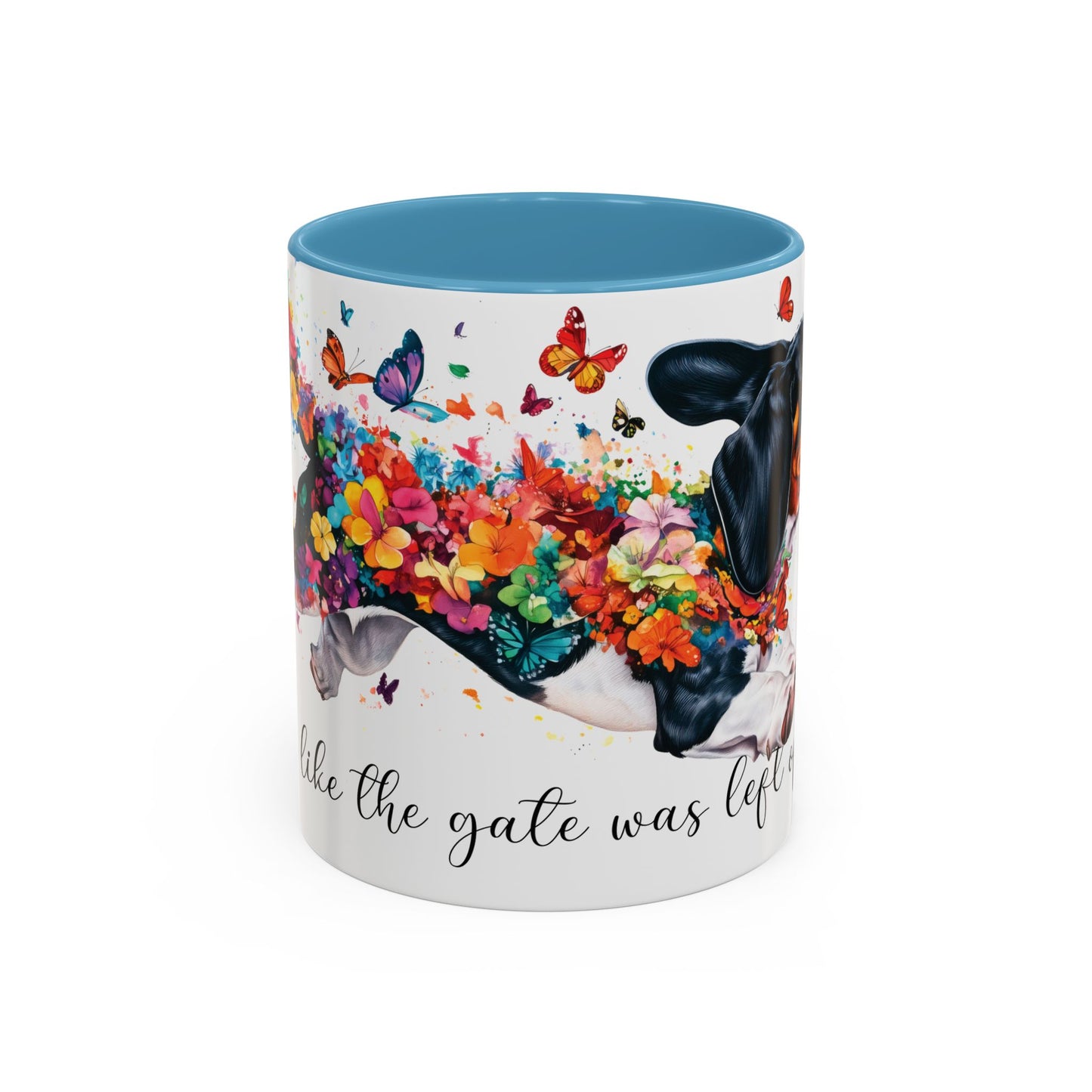 Basset Hound “Live like the gate was left open" Accent Mugs, 11oz