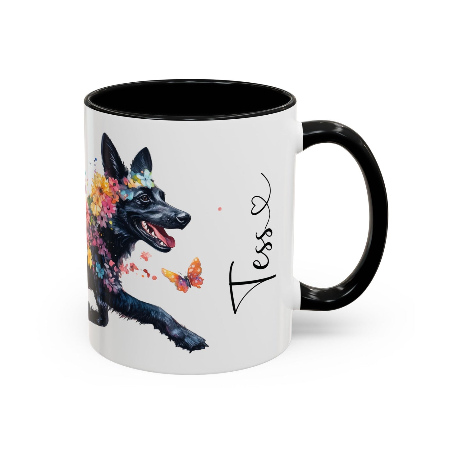 Black Shepherd Personalized Accent Mugs, 11oz