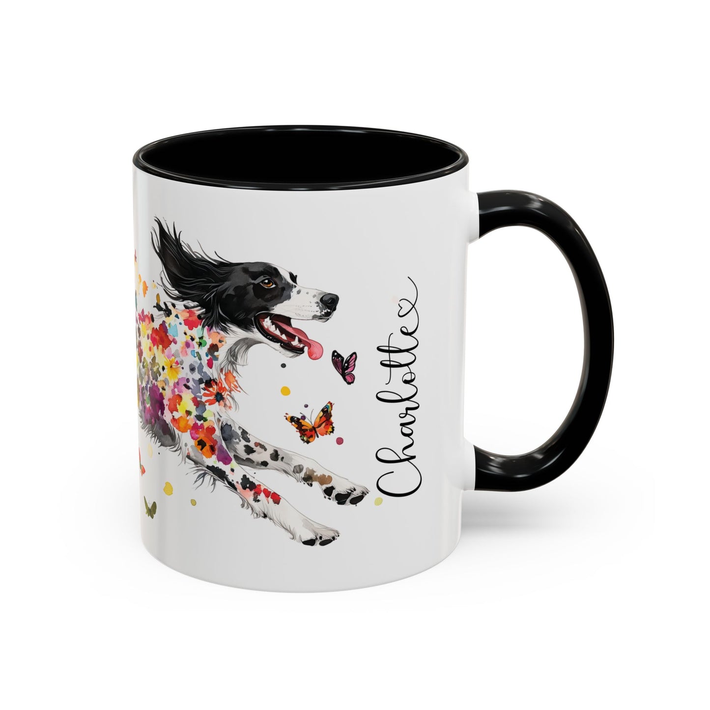 English Setter #3 Personalized Accent Mugs, 11oz