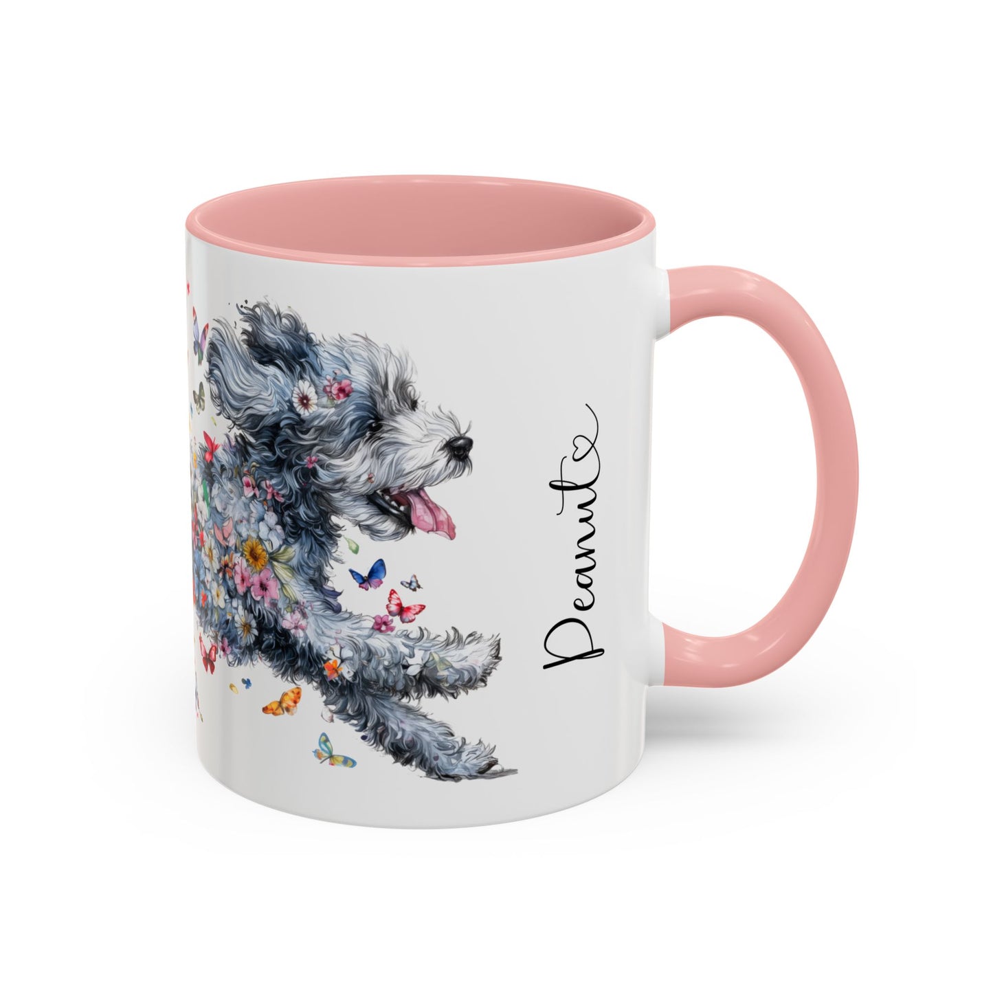Aussie Doodle #2 Personalized Colorful Accent Mugs, 11oz