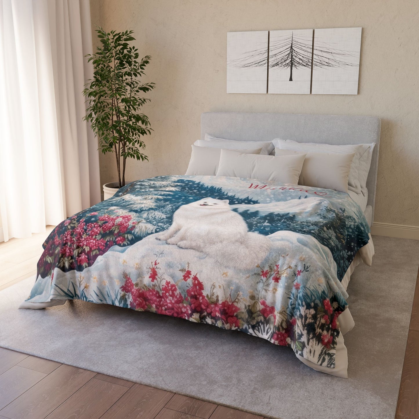 Samoyed Snow #1 Personalised Blanket
