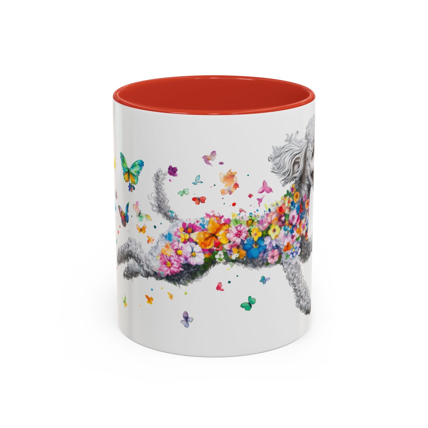 Poodle, Silver Personalized Accent Mugs, 11oz