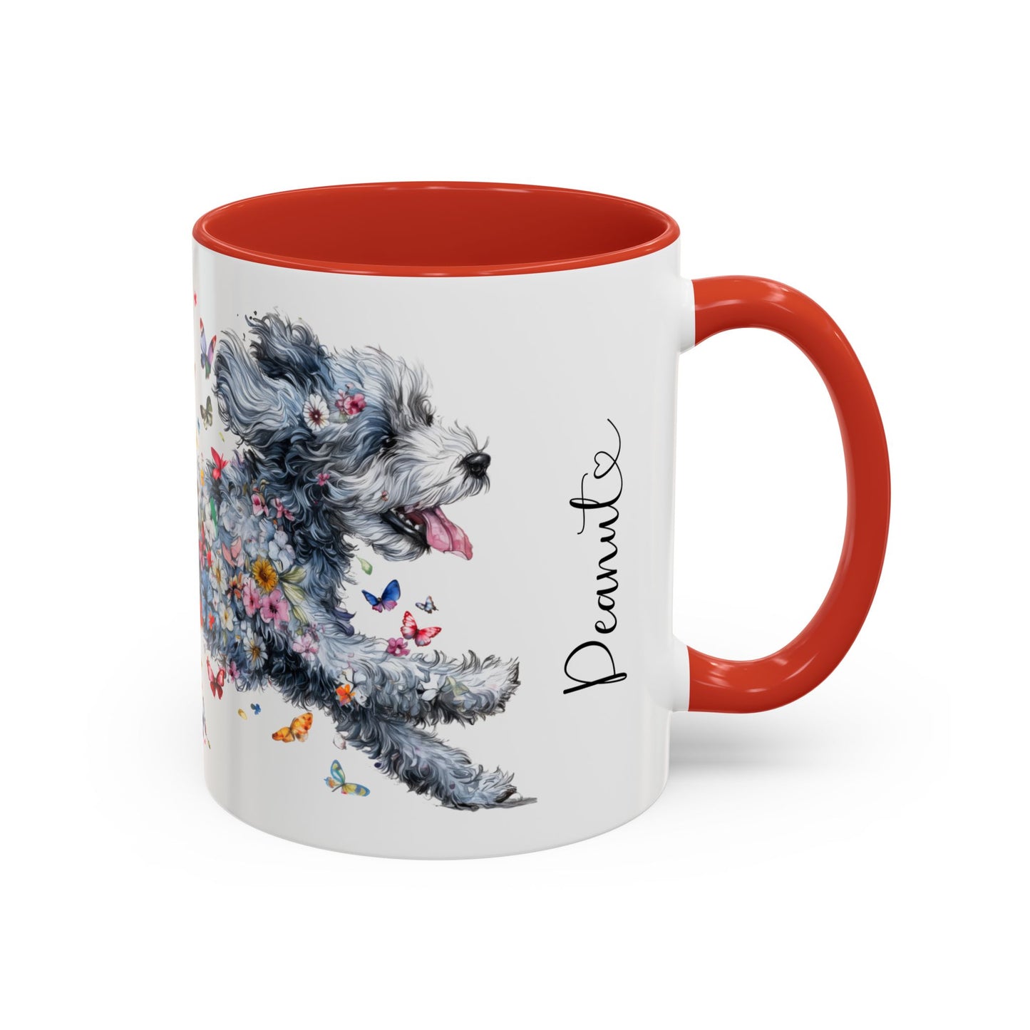 Aussie Doodle #2 Personalized Colorful Accent Mugs, 11oz