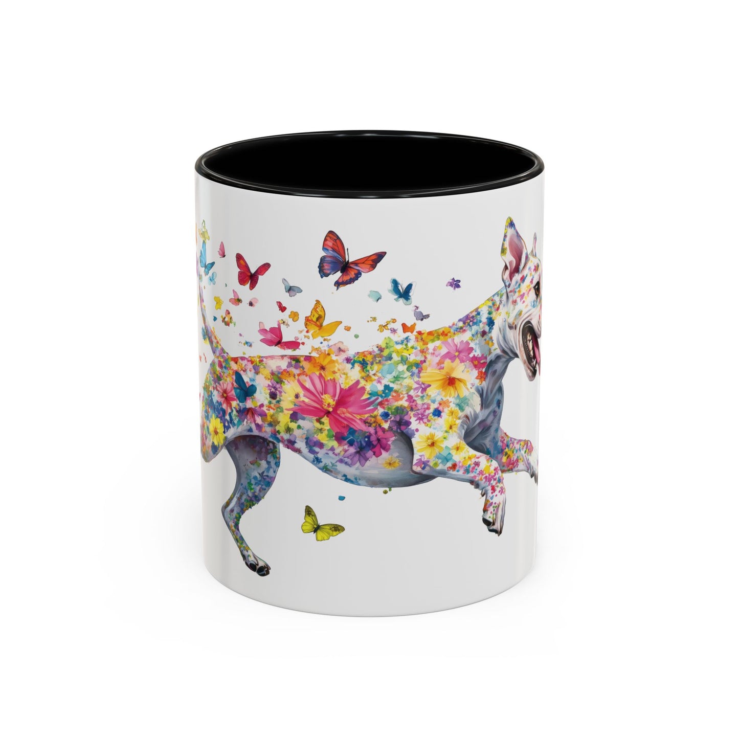 White Staffordshire Terrier Personalized Accent Mugs, 11oz
