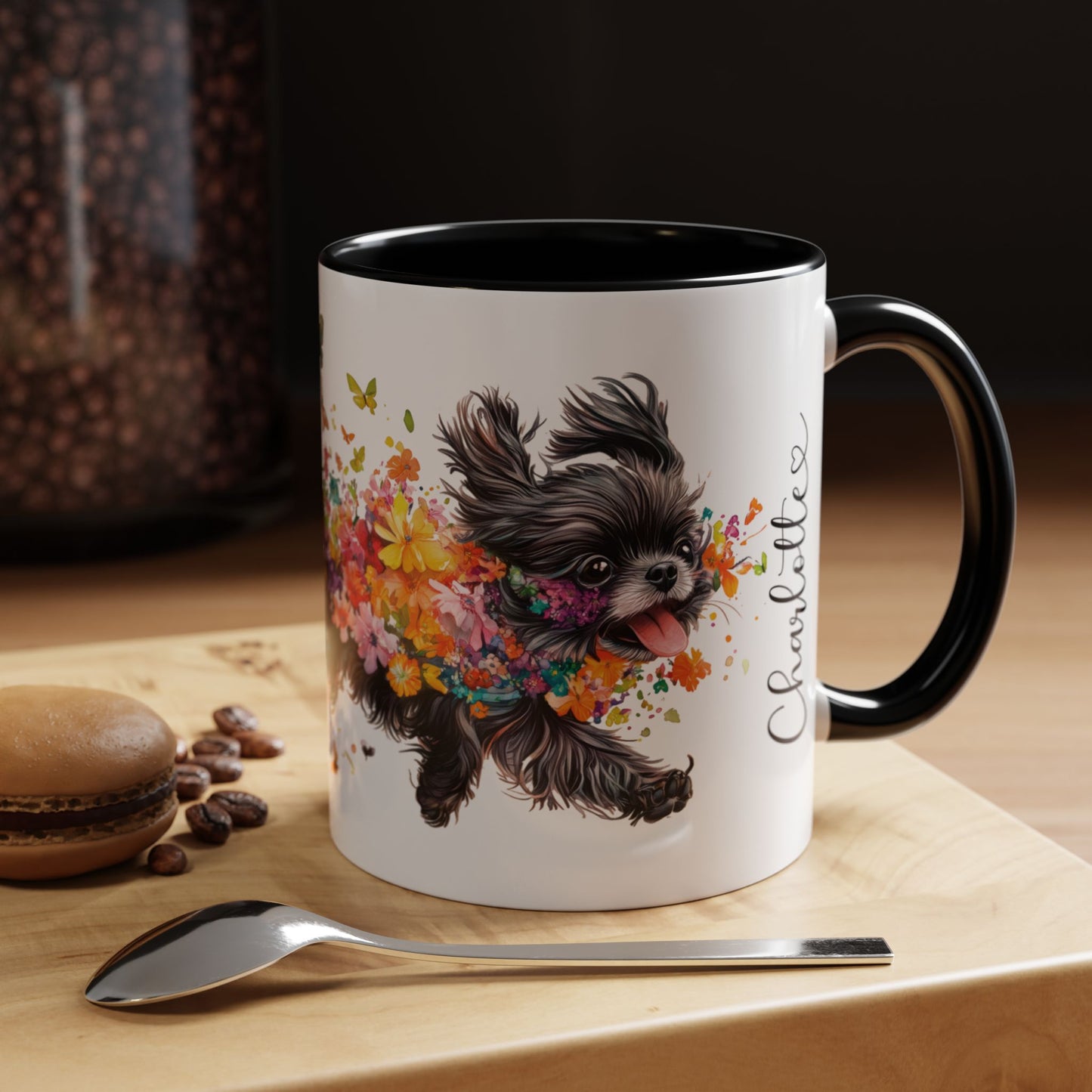 Peekingese #4 Personalized Accent Mugs, 11oz
