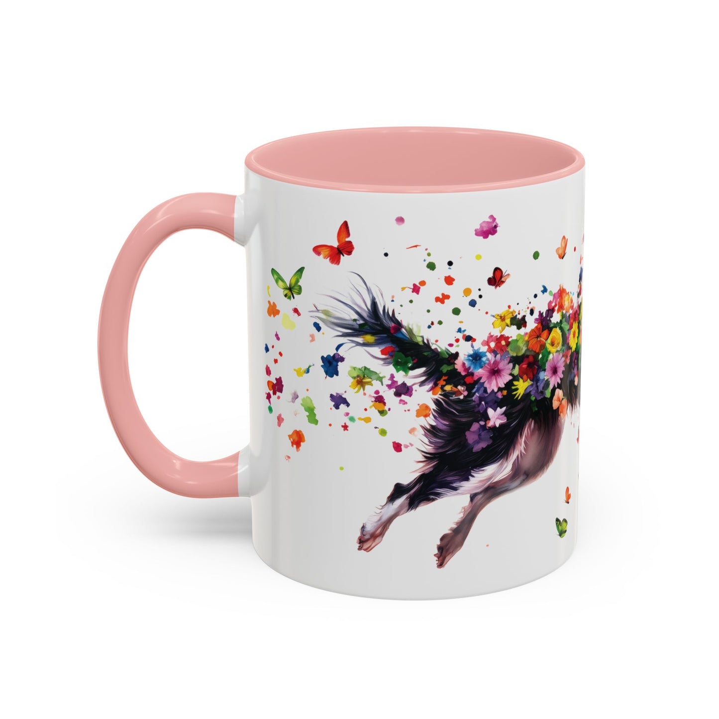Border Collie Personalized Accent Mugs, 11oz