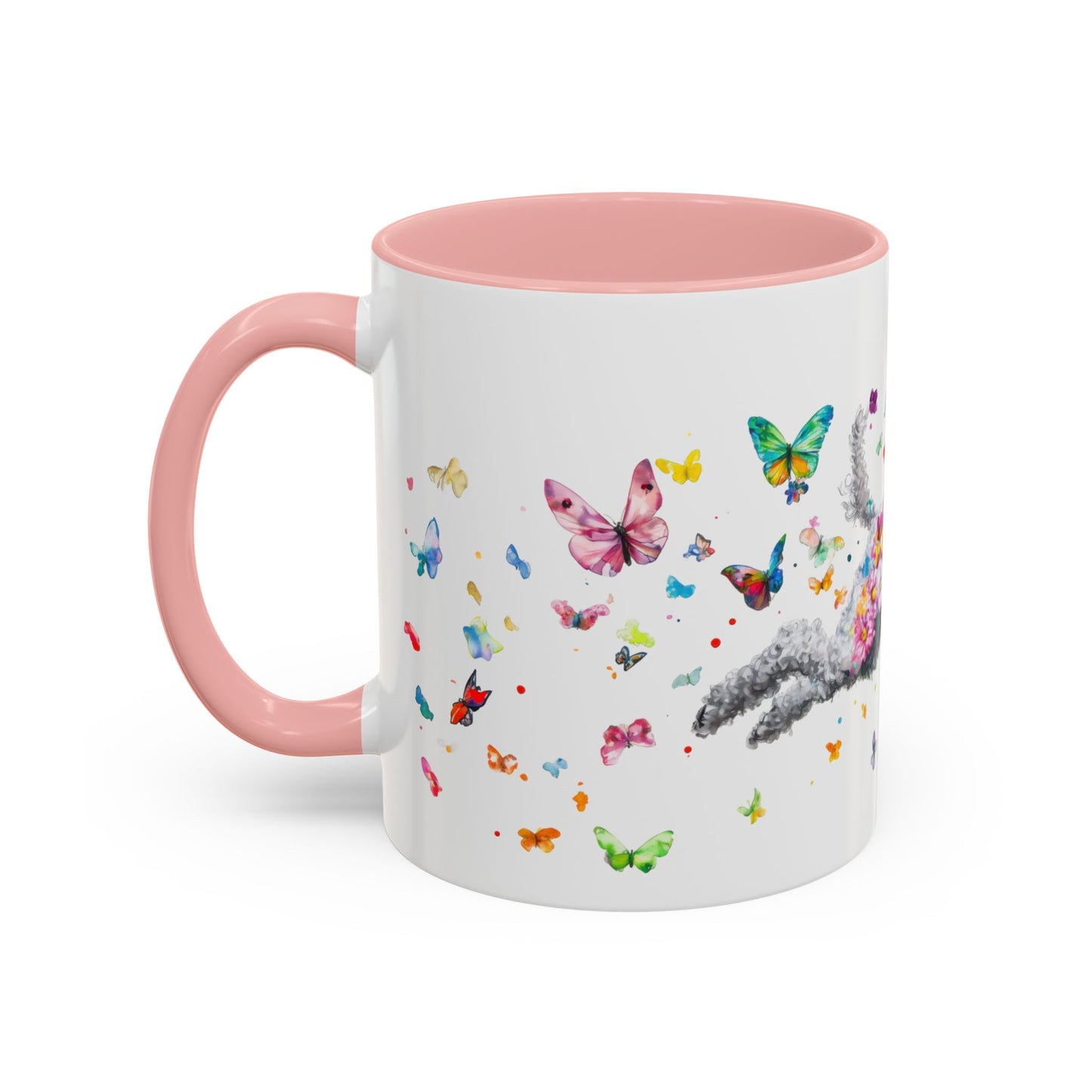 Poodle, Silver Personalized Accent Mugs, 11oz