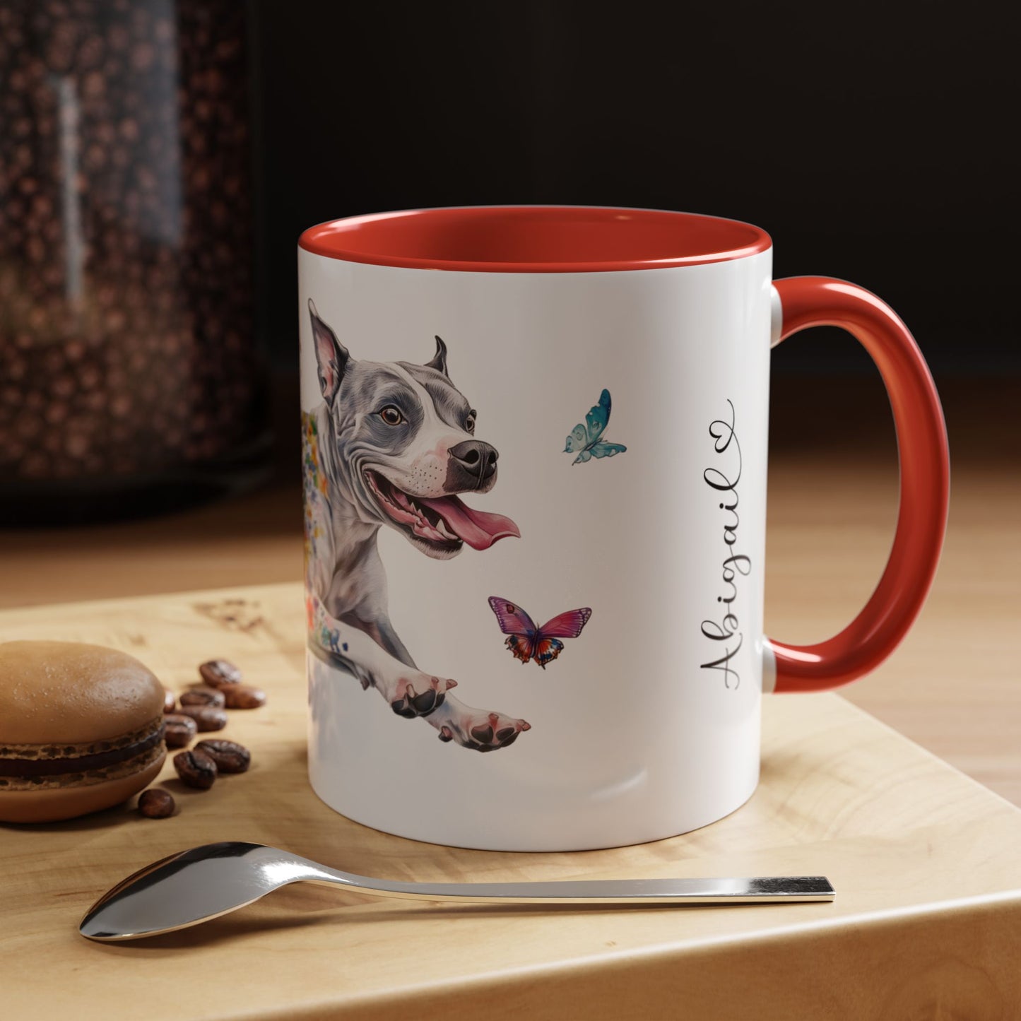Staffordshire Terrier Personalized Accent Mugs, 11oz