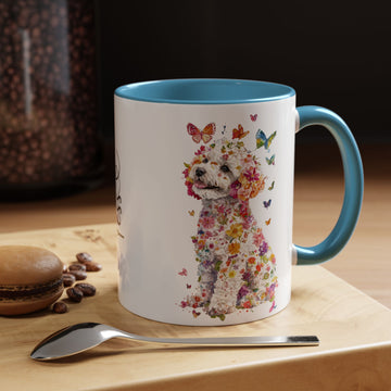 Bichon Frise Personalized Colorful Accent Mugs, 11oz