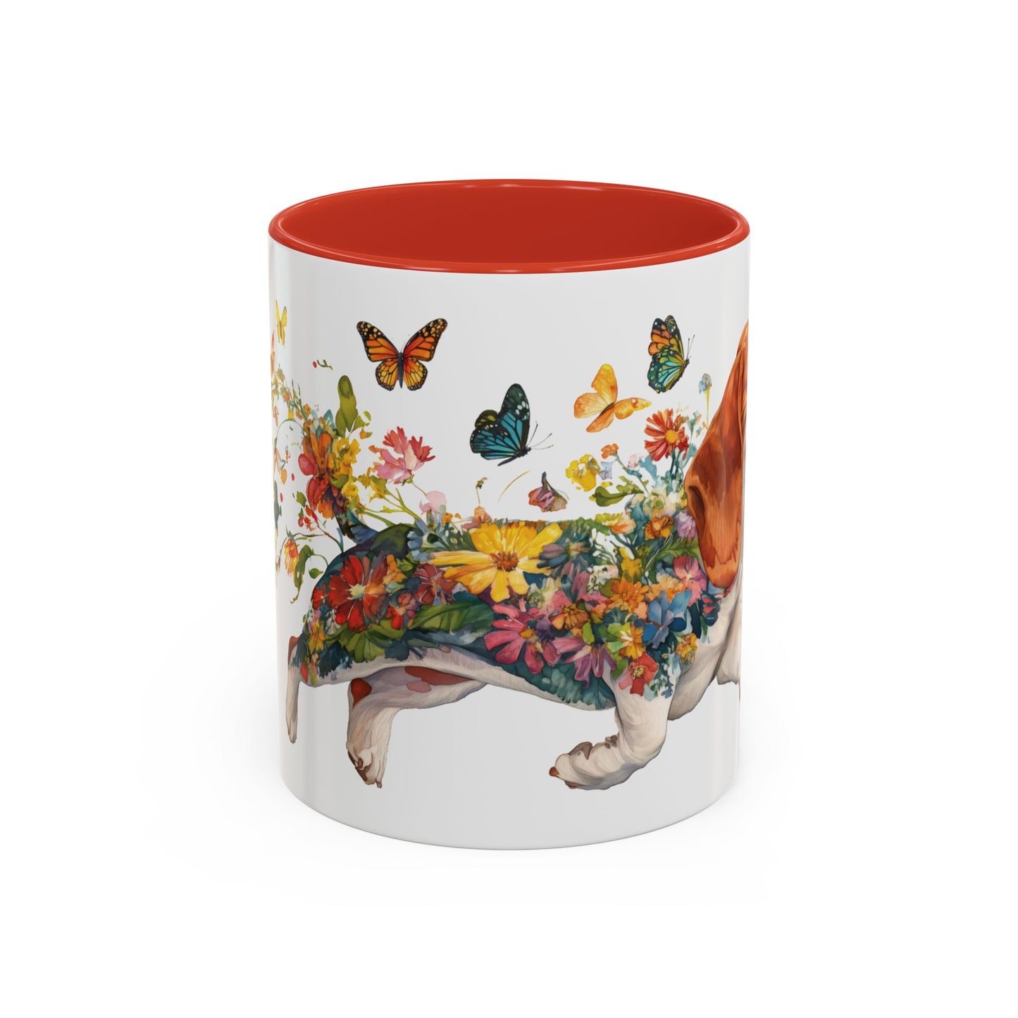 Basset Hound #2 Personalized Accent Mugs, 11oz