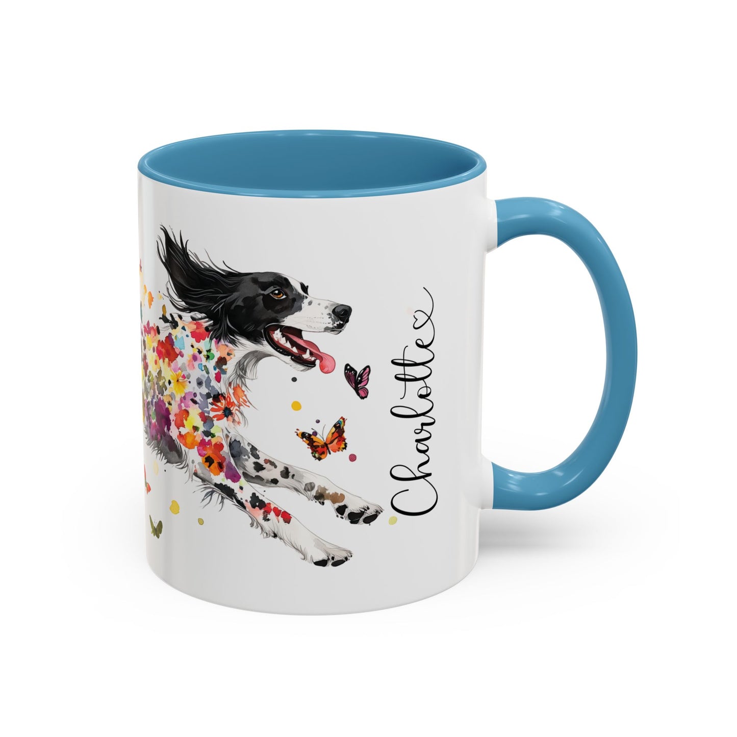 English Setter #3 Personalized Accent Mugs, 11oz