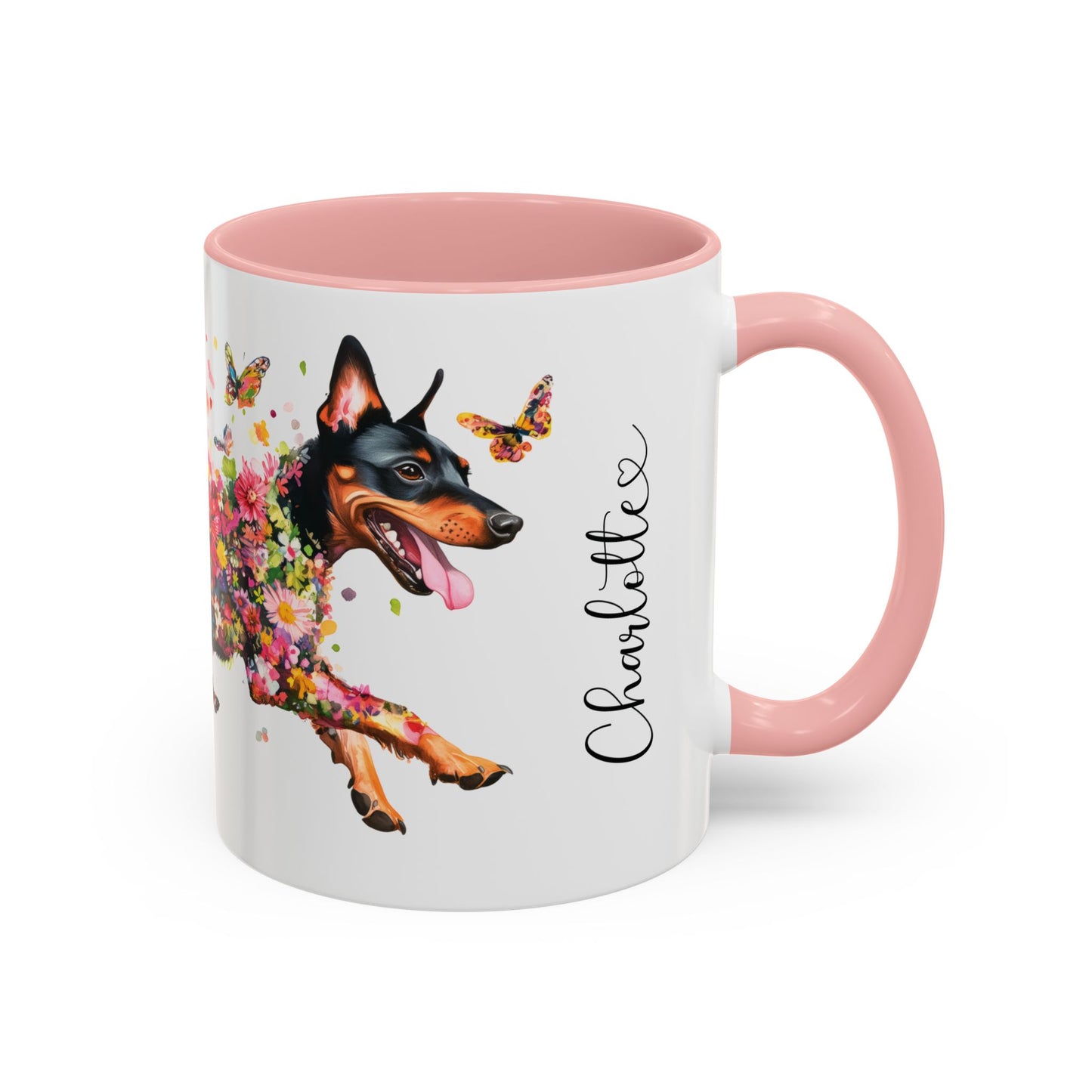 British Manchester Terrier Personalized Accent Mugs, 11oz