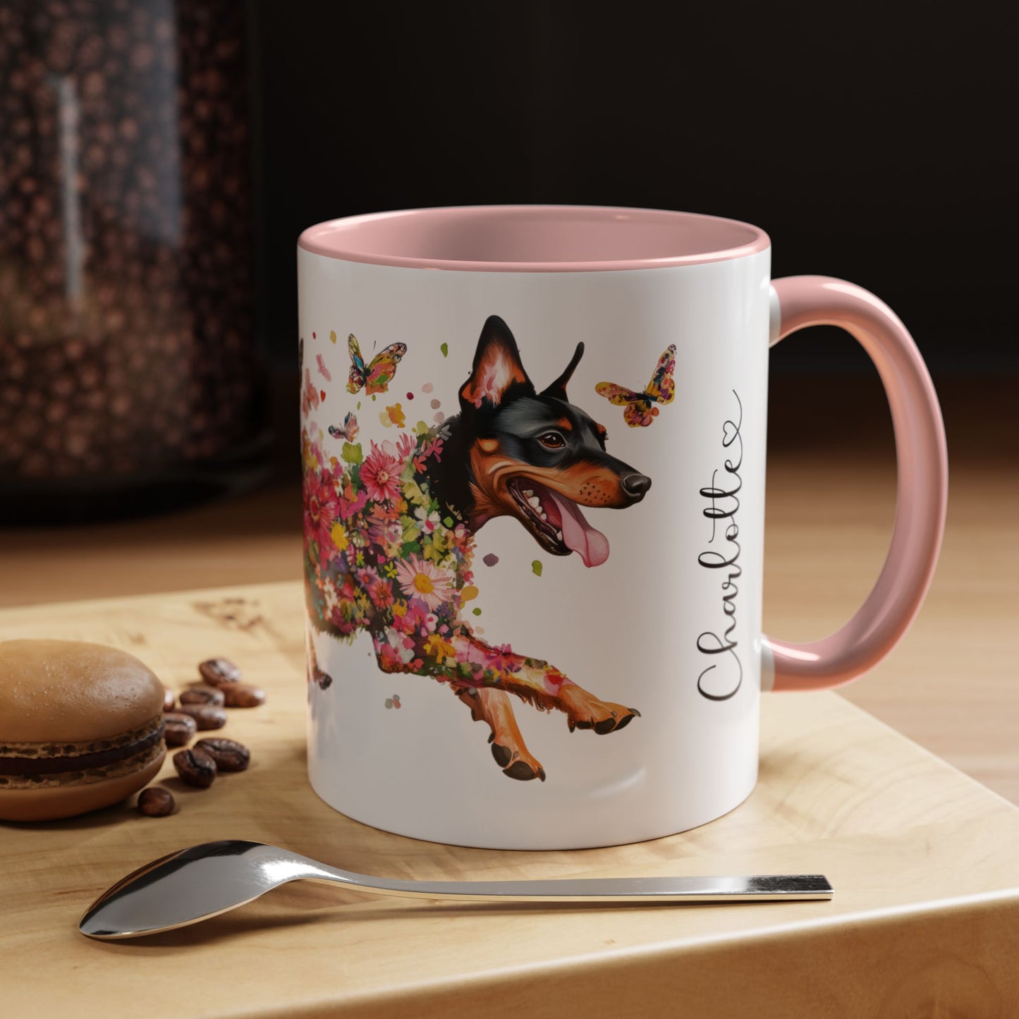 British Manchester Terrier Personalized Accent Mugs, 11oz