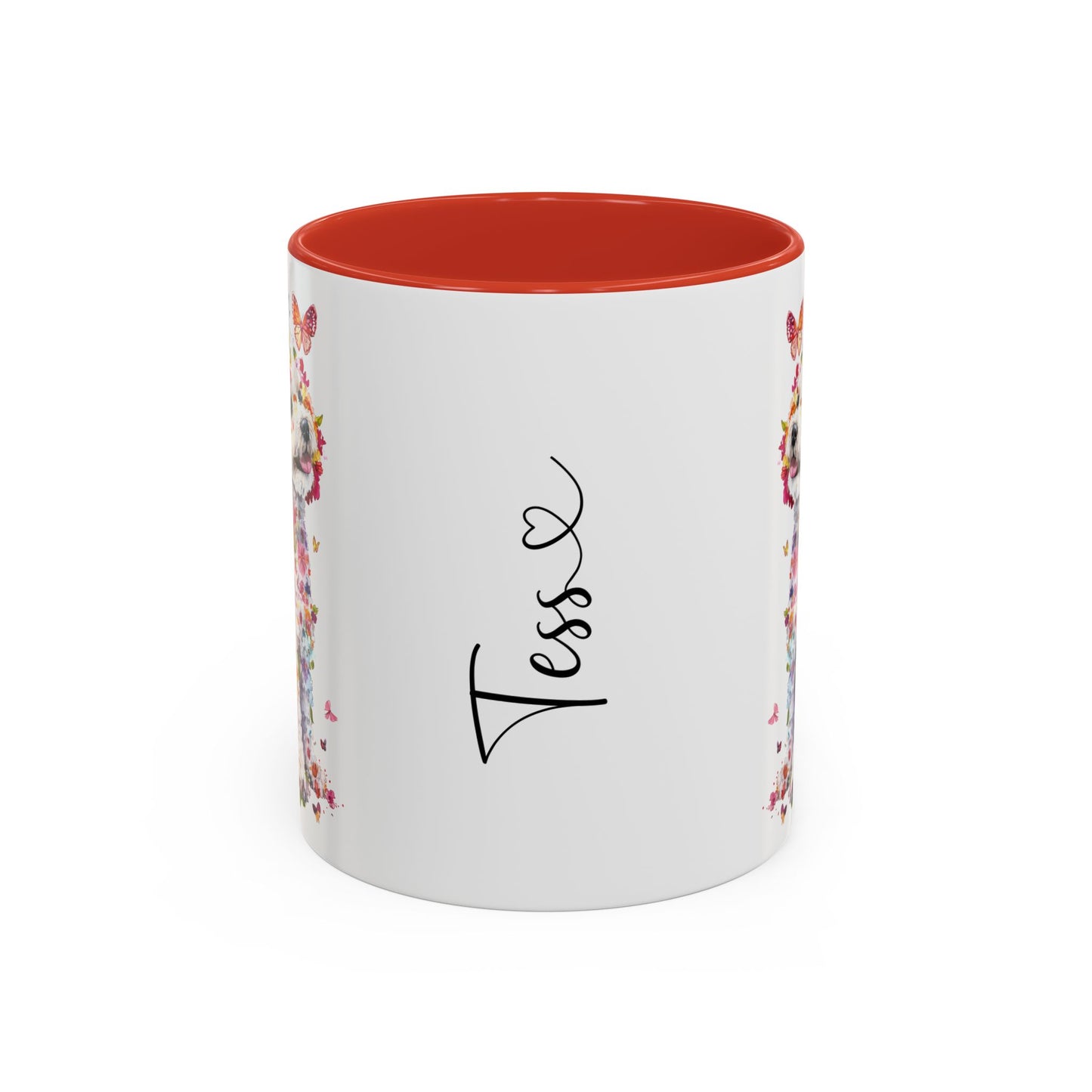 Bichon Frise Personalized Colorful Accent Mugs, 11oz