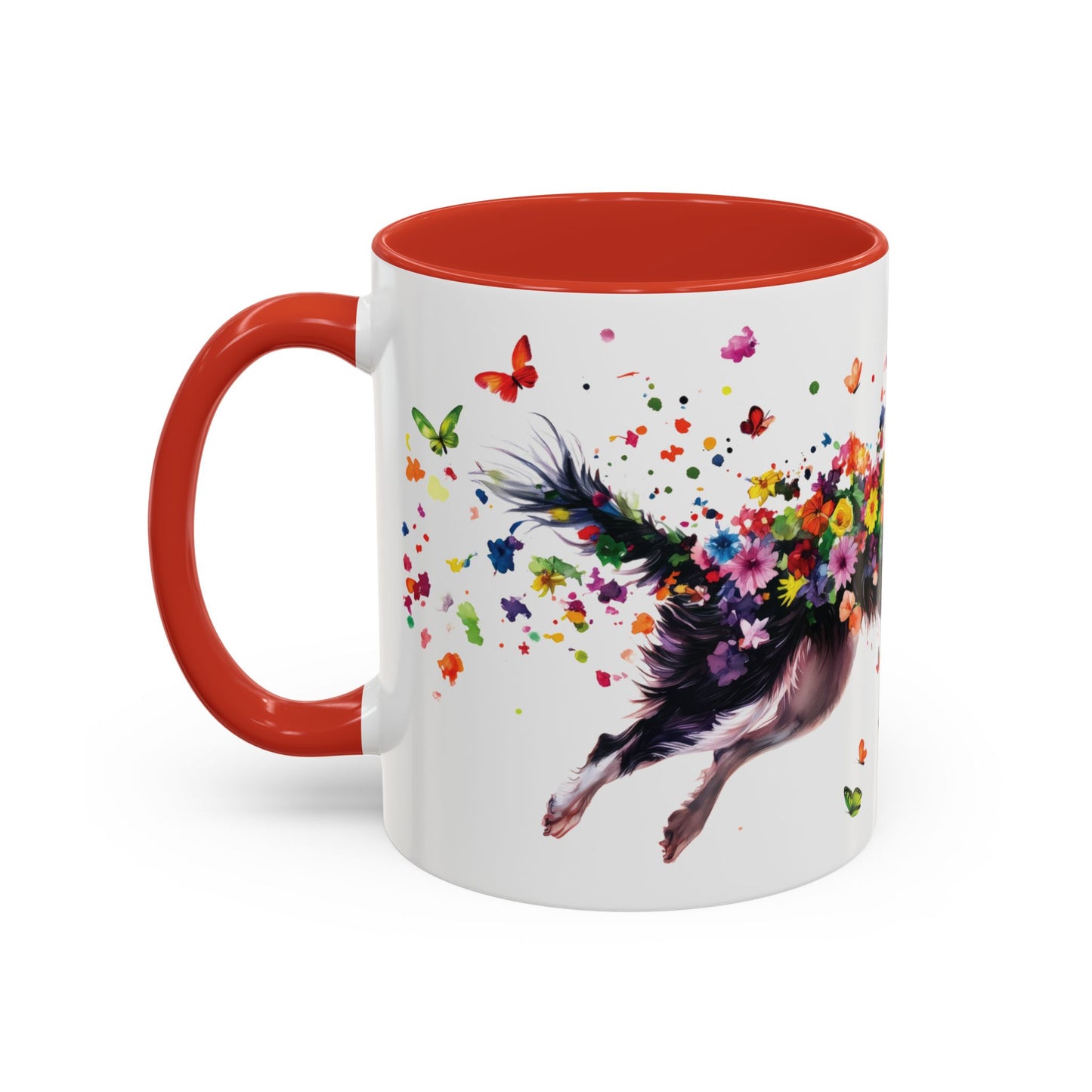 Border Collie Personalized Accent Mugs, 11oz