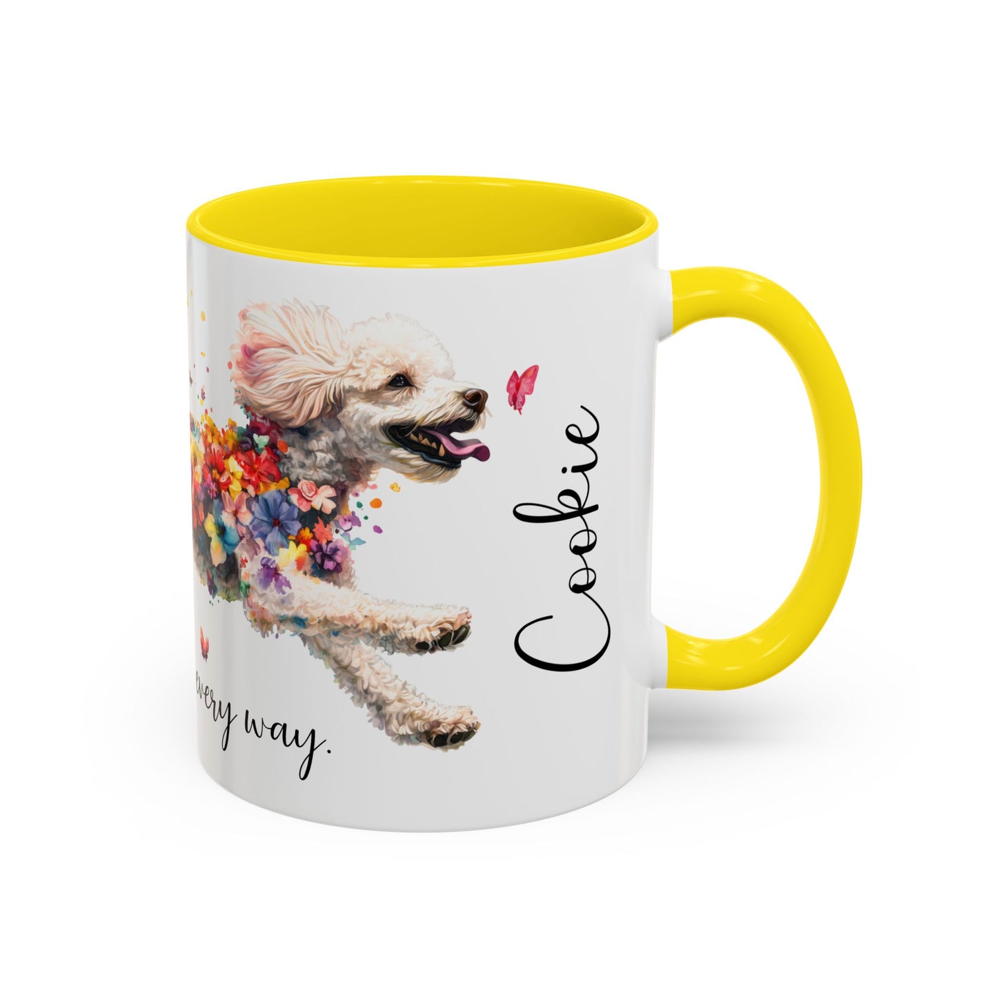 Poodle #1 - Practically Pawfect in every way. Personalised Colorful Accent Mugs, 11oz