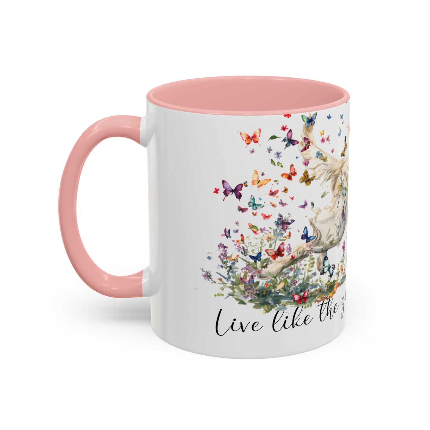 Cream Golden Retriever “Live like the gate was left open" Accent Mugs, 11oz
