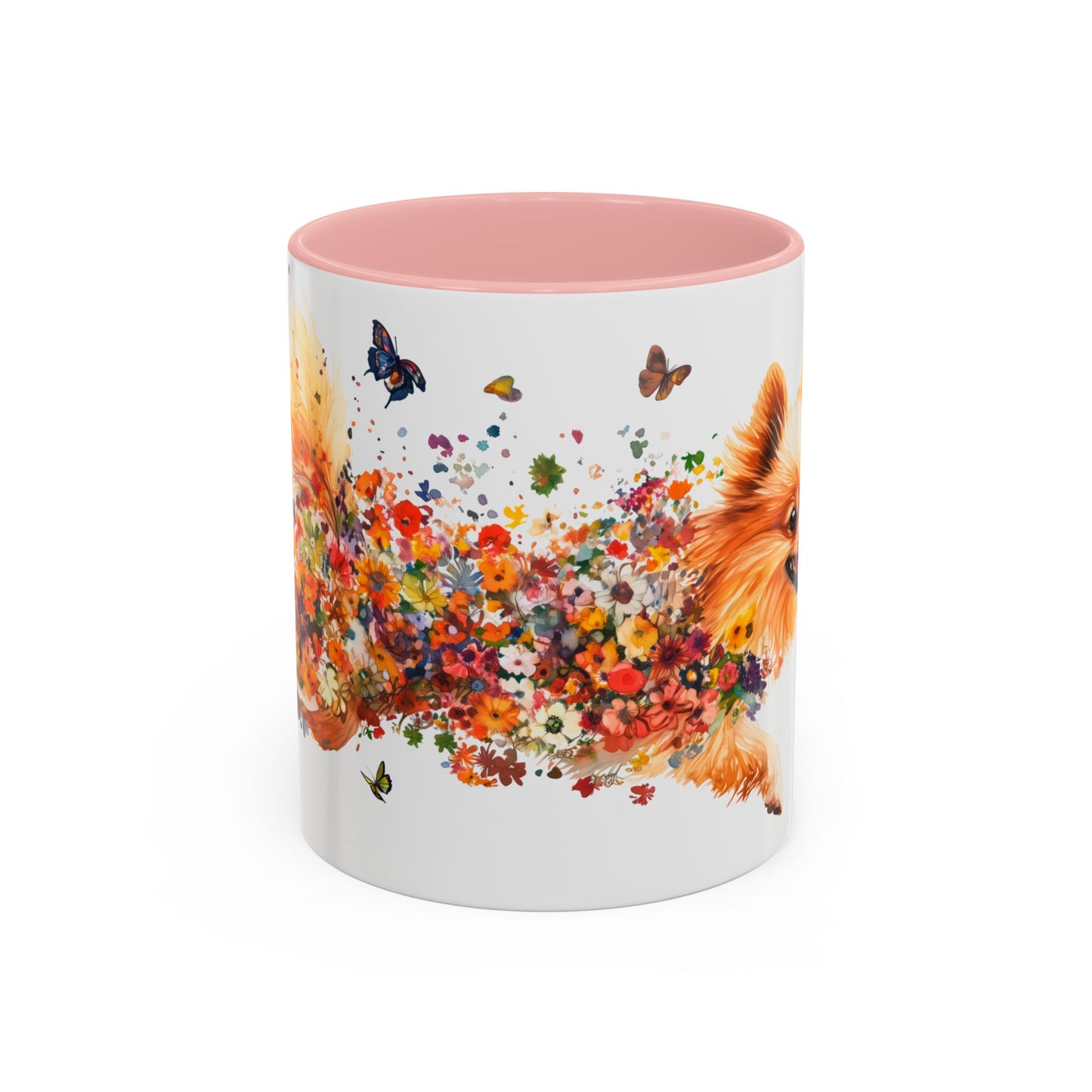 Pomeranian Personalized Colorful Accent Mugs, 11oz