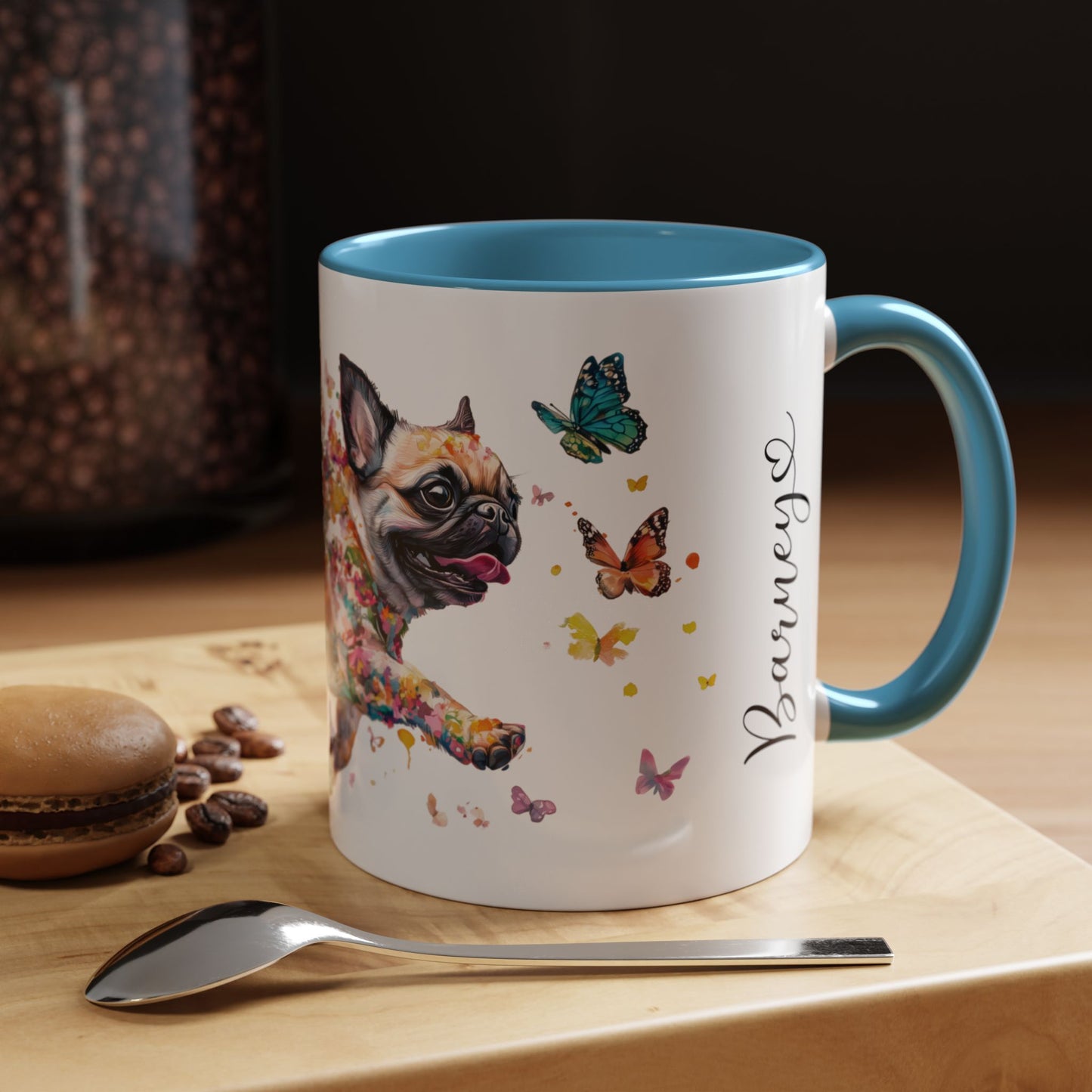 Pug Personalized Accent Mugs, 11oz