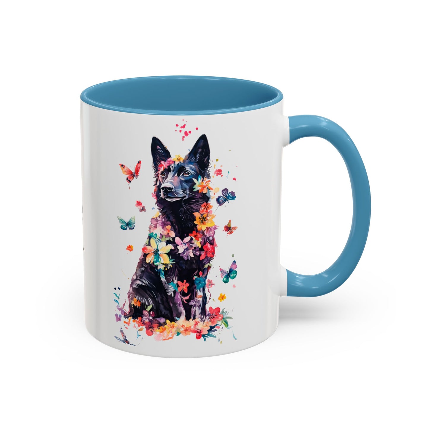 Black Shepherd Personalized Colorful Accent Mugs, 11oz