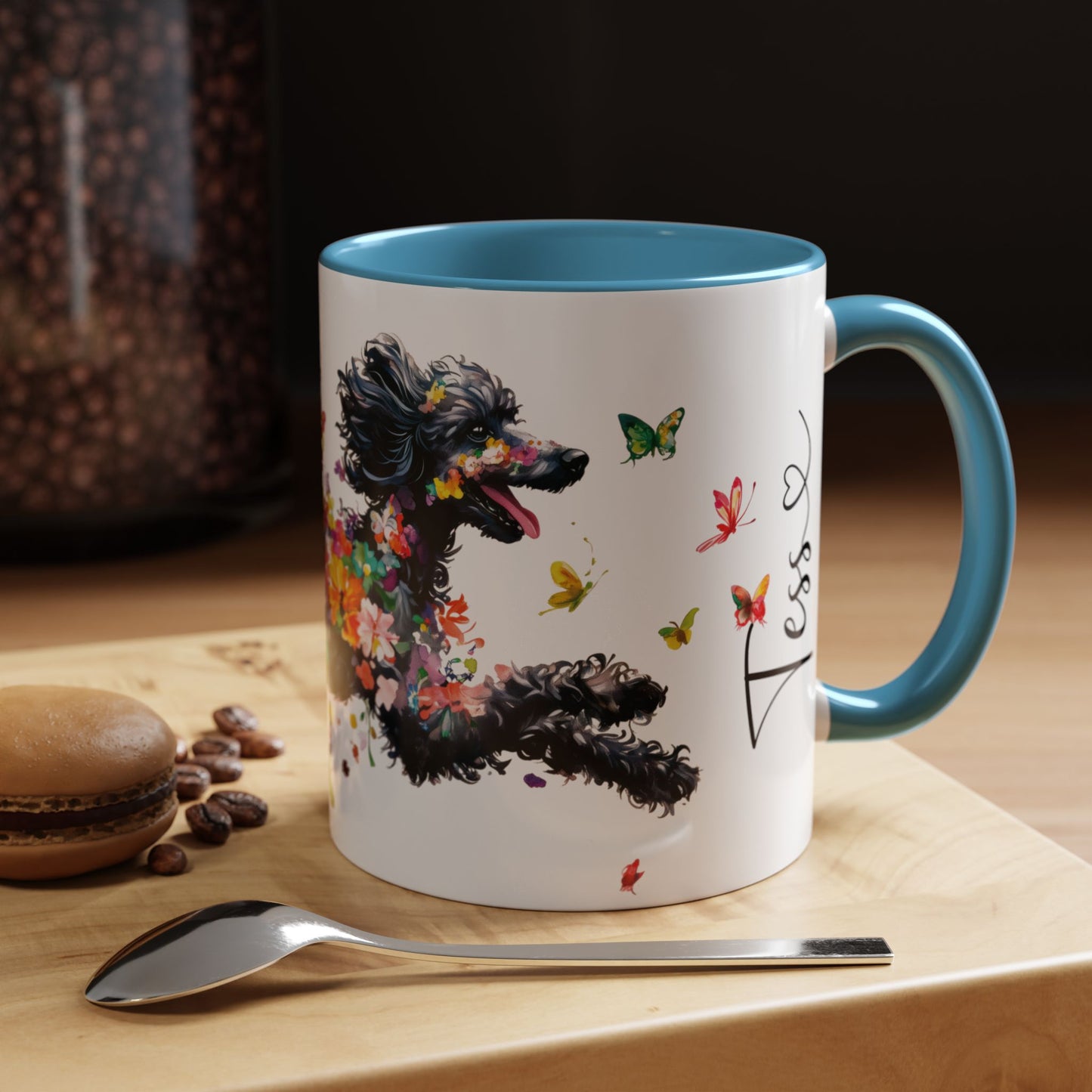 Poodle #2 Personalized Accent Mugs, 11oz