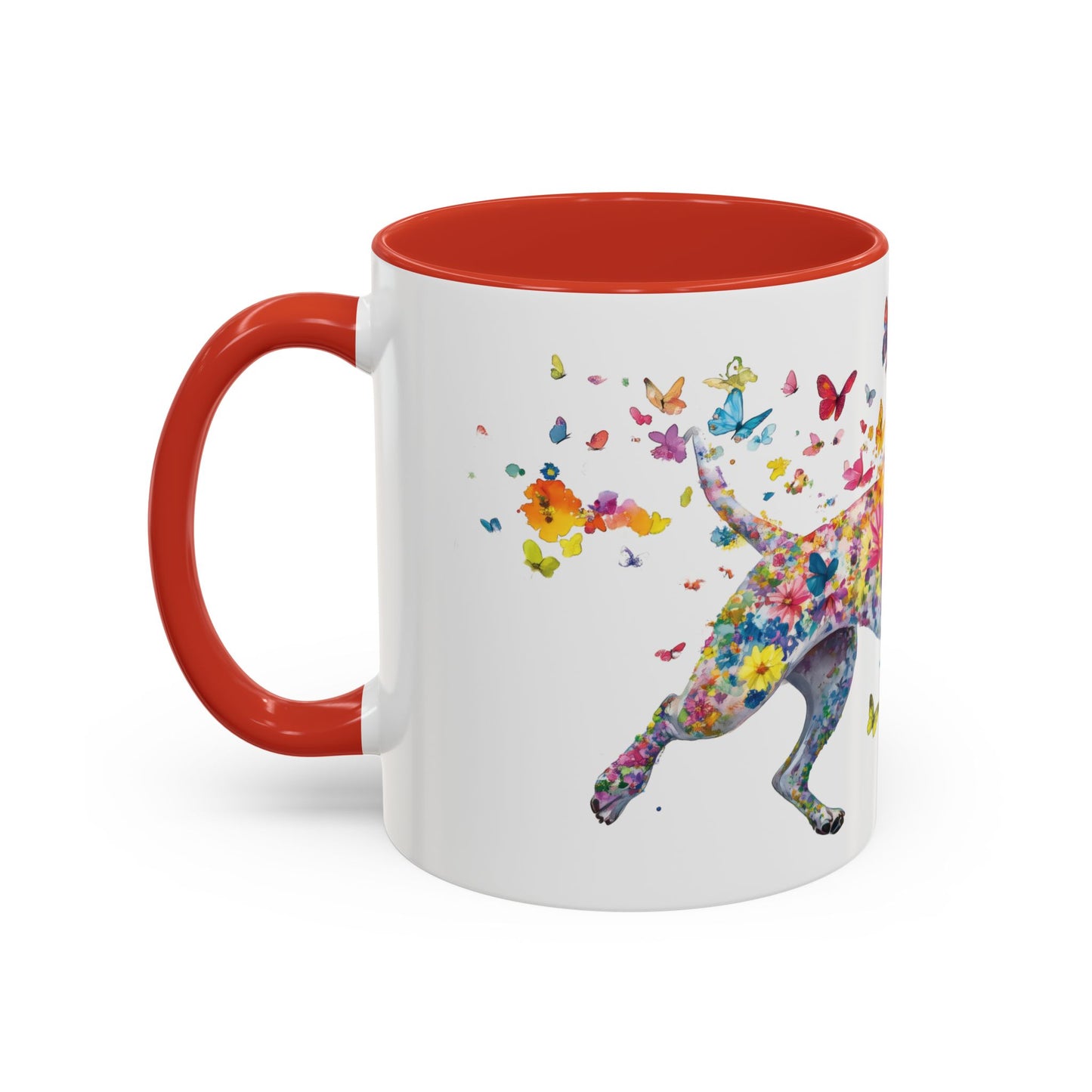 White Staffordshire Terrier Personalized Accent Mugs, 11oz