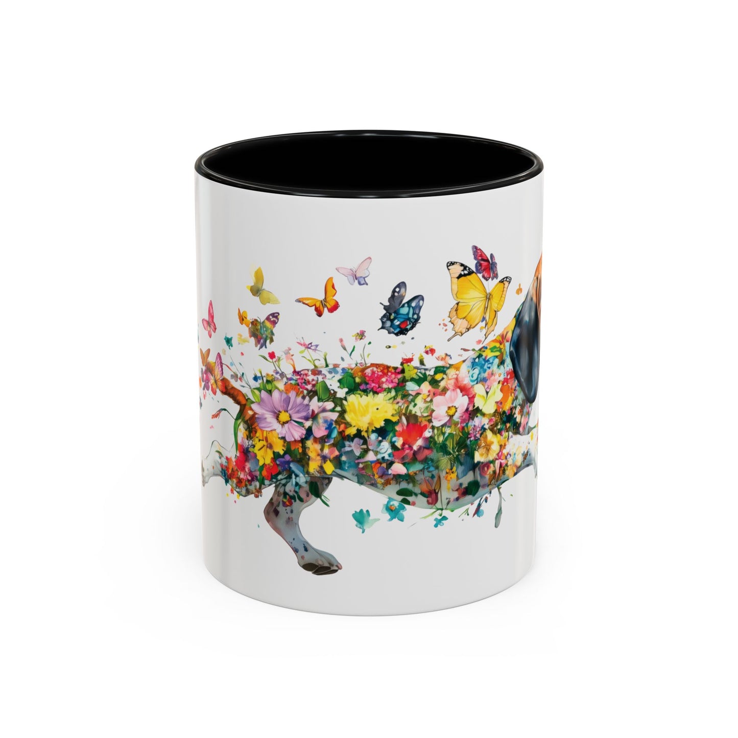 Basset Hound #1 Personalized Accent Mugs, 11oz