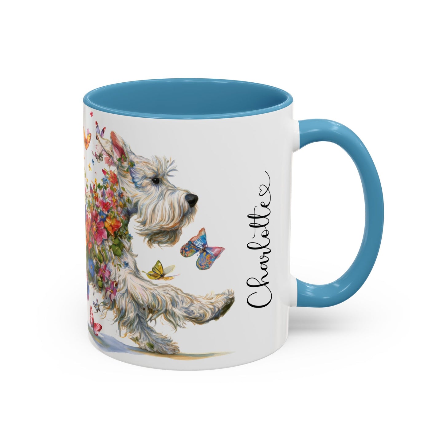 White Schnauzer Personalized Accent Mugs, 11oz