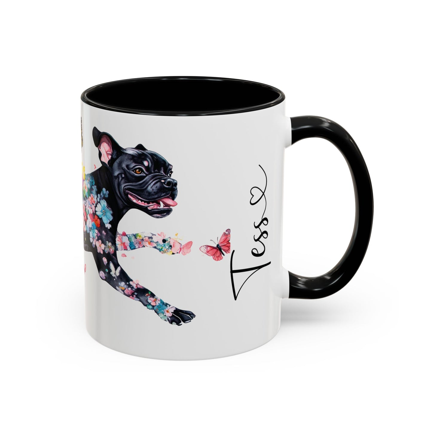 Black Boxer Personalized Accent Mugs, 11oz