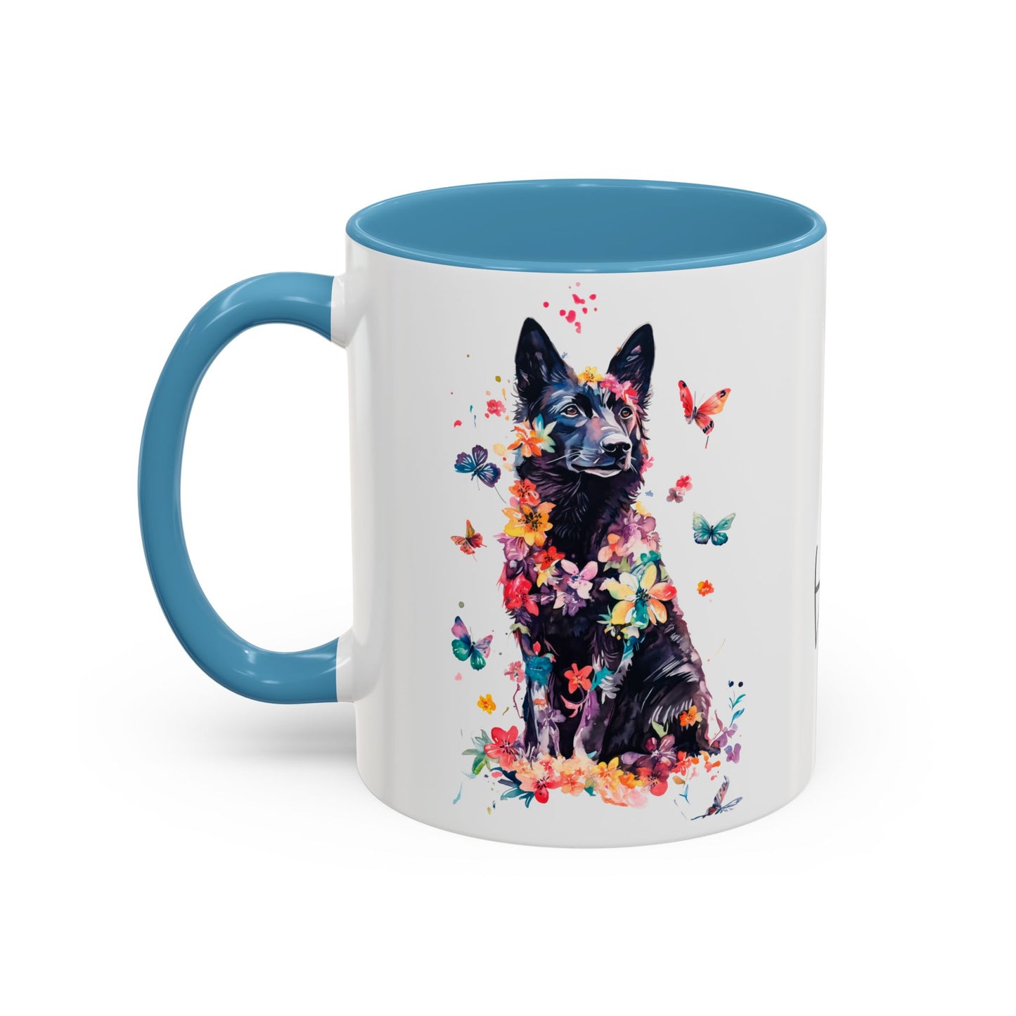 Black Shepherd Personalized Colorful Accent Mugs, 11oz