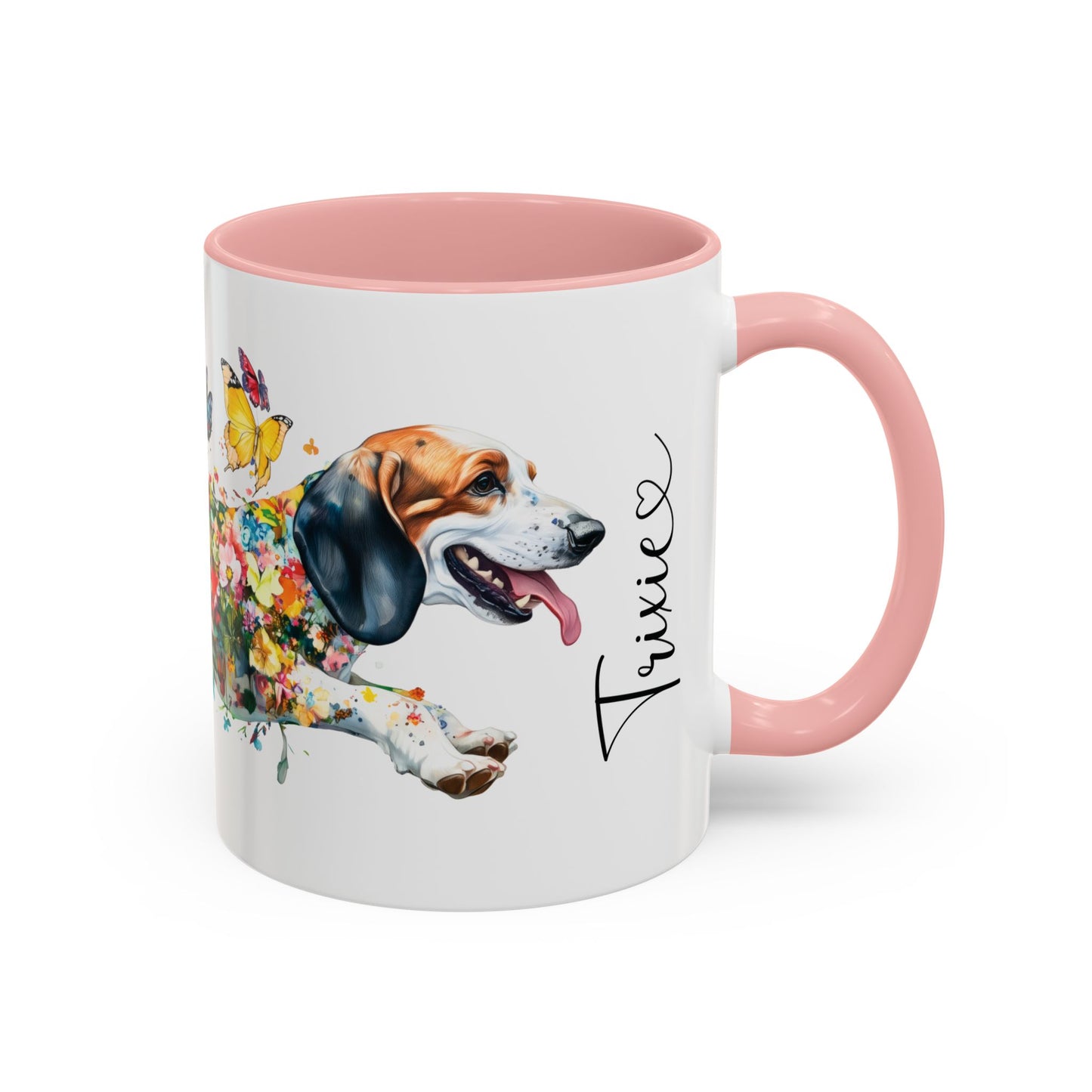 Basset Hound #1 Personalized Accent Mugs, 11oz