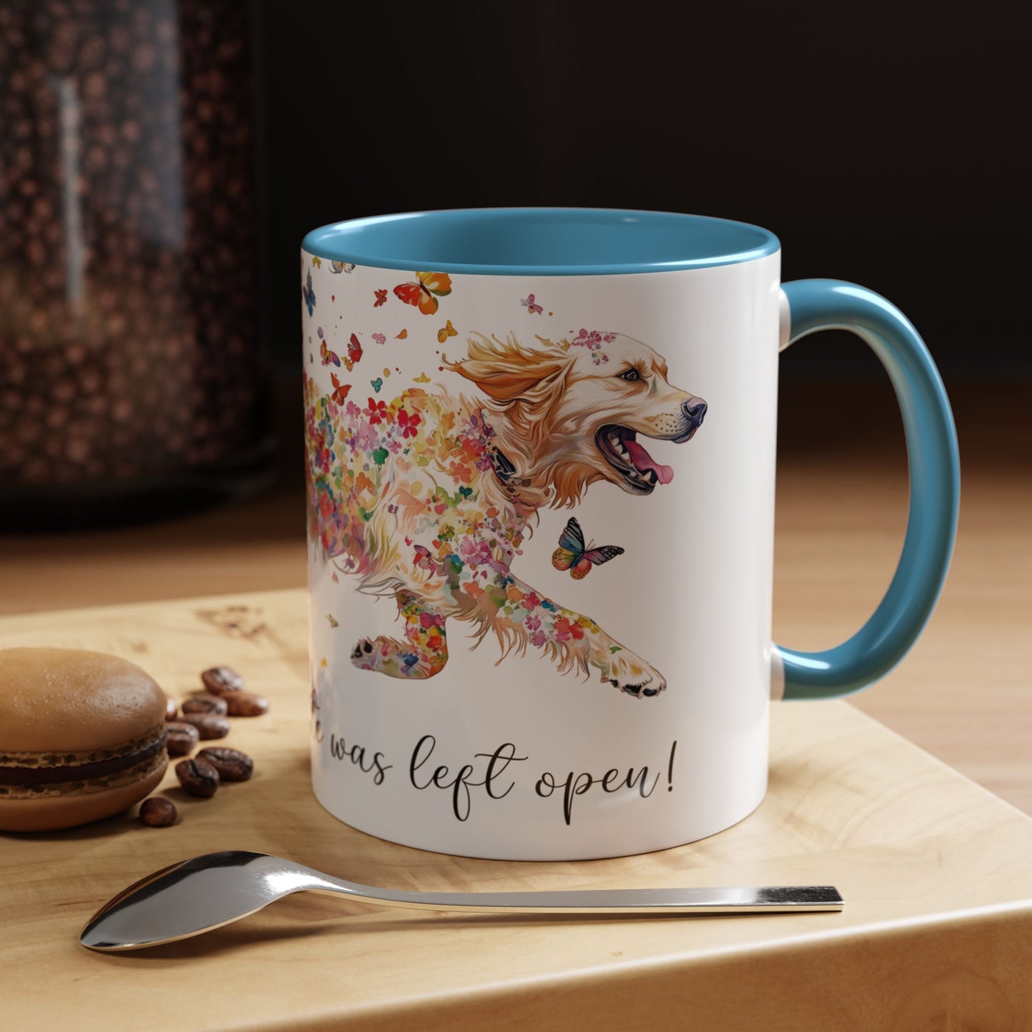 Golden Retriever #1 “Live like the gate was left open" Accent Mugs, 11oz