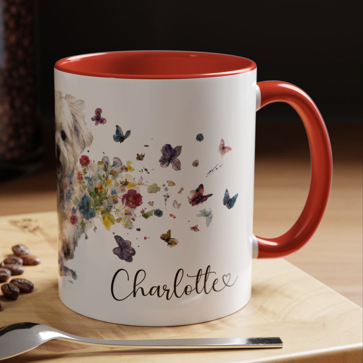 Maltipoo Personalized Accent Mugs, 11oz