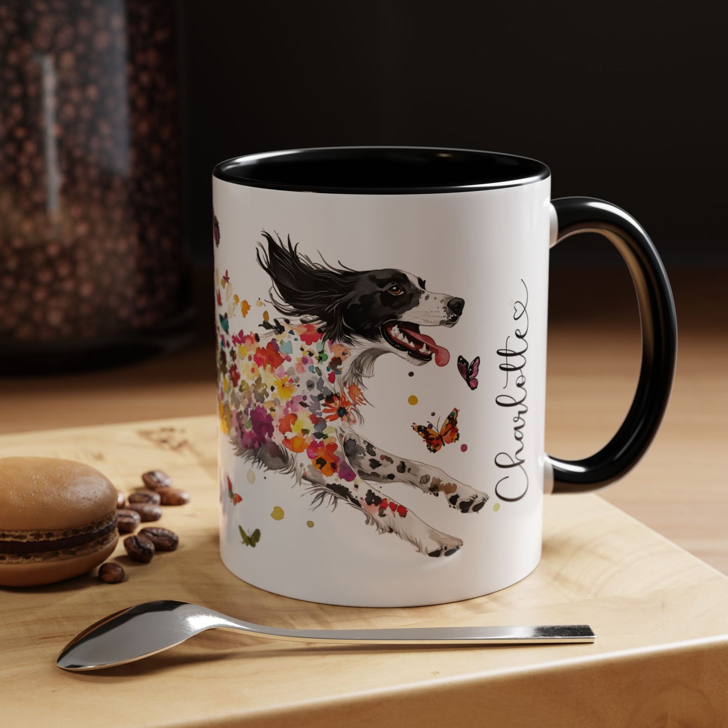 English Setter #3 Personalized Accent Mugs, 11oz