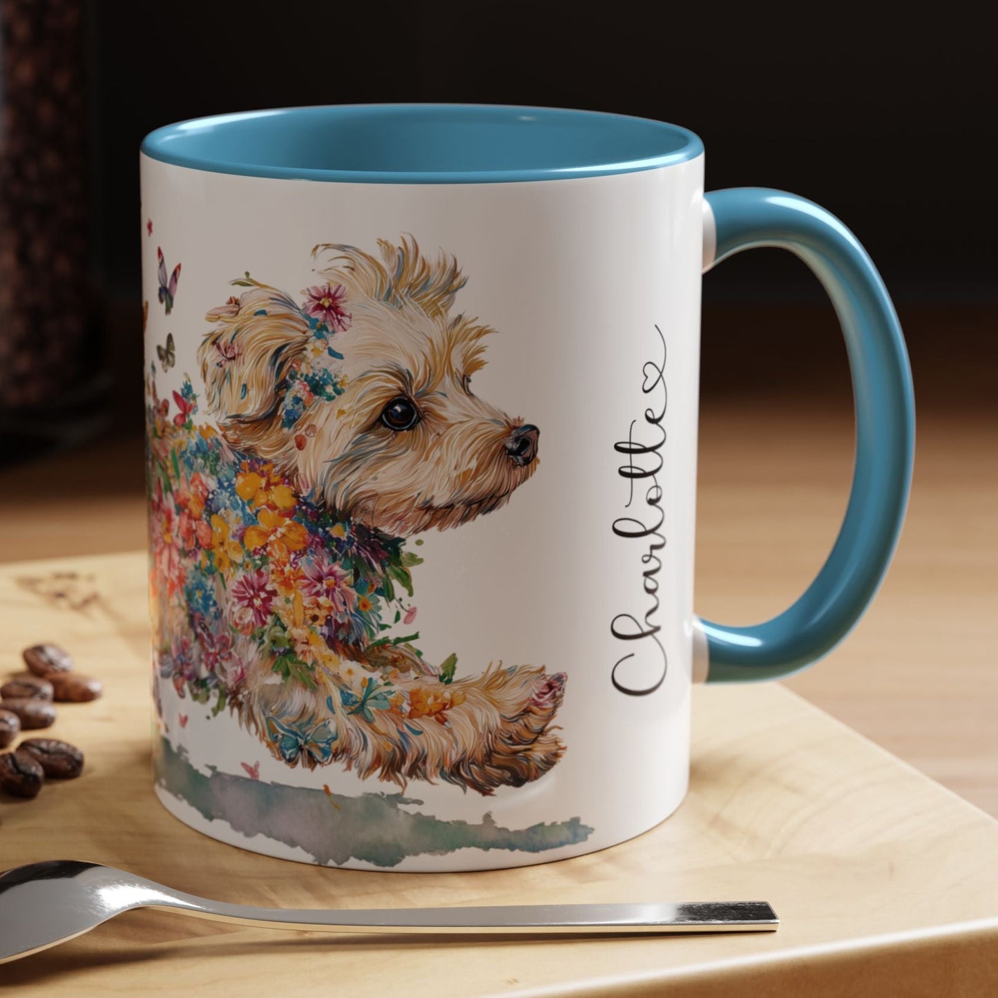Yorkipoo #2 Personalized Accent Mugs, 11oz