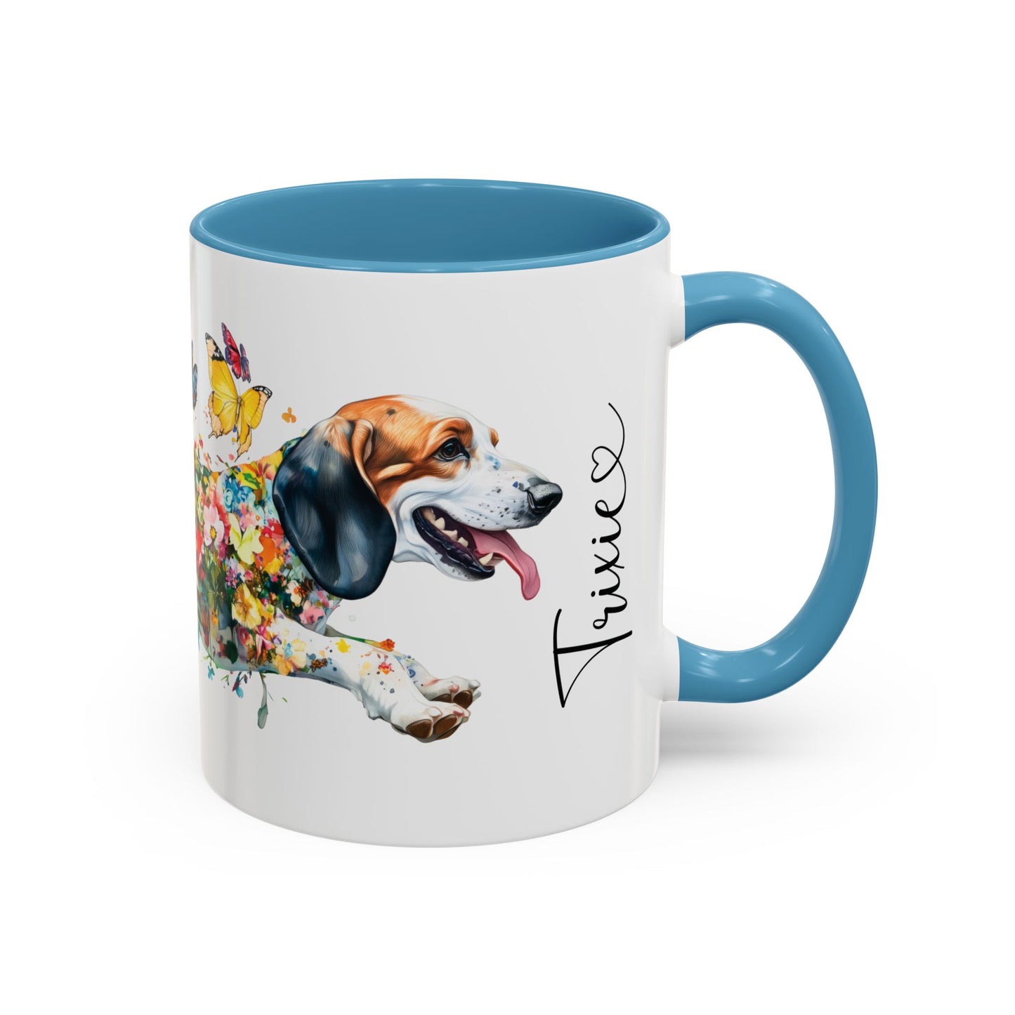 Basset Hound #1 Personalized Accent Mugs, 11oz