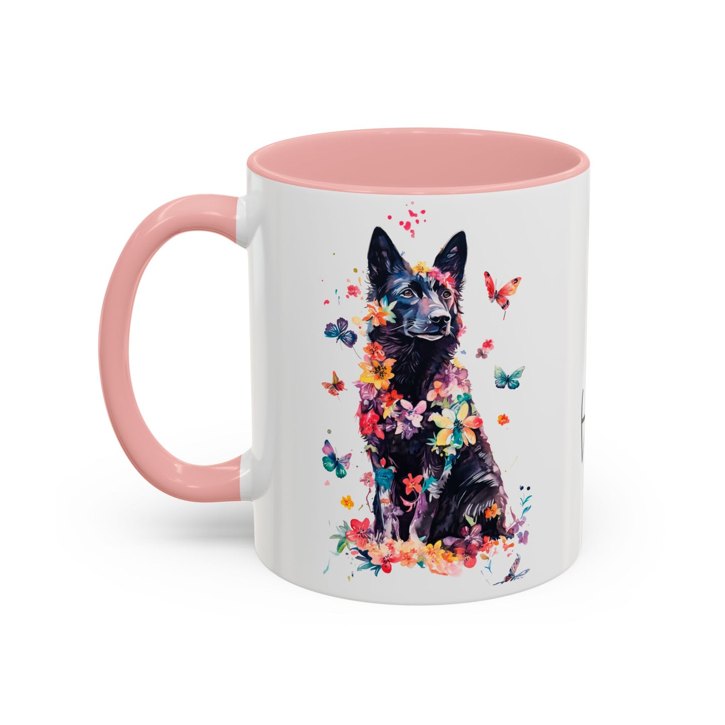 Black Shepherd Personalized Colorful Accent Mugs, 11oz