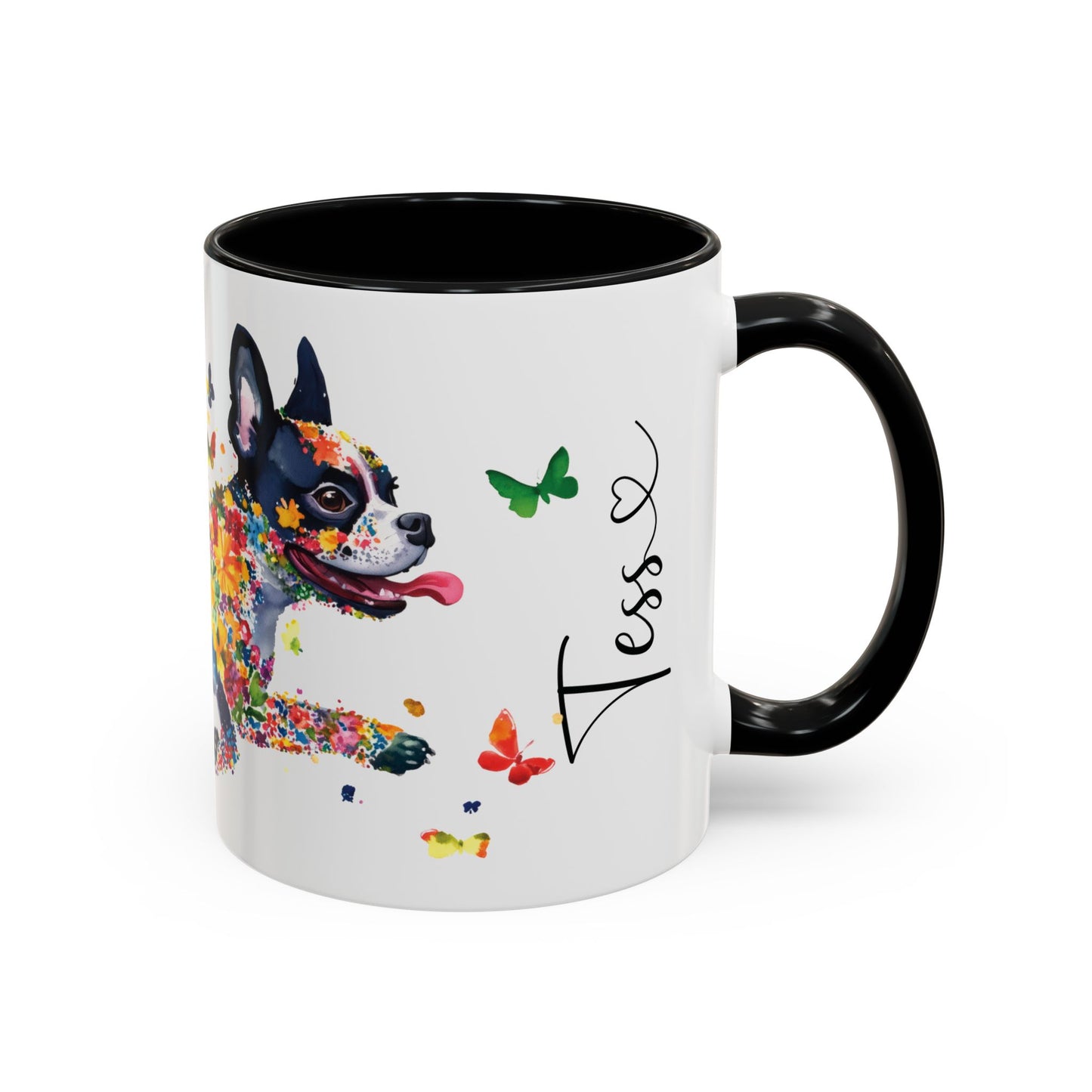 Boston Terrier Personalized Accent Mugs, 11oz