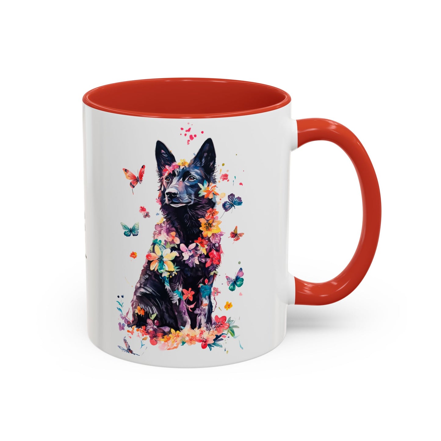Black Shepherd Personalized Colorful Accent Mugs, 11oz