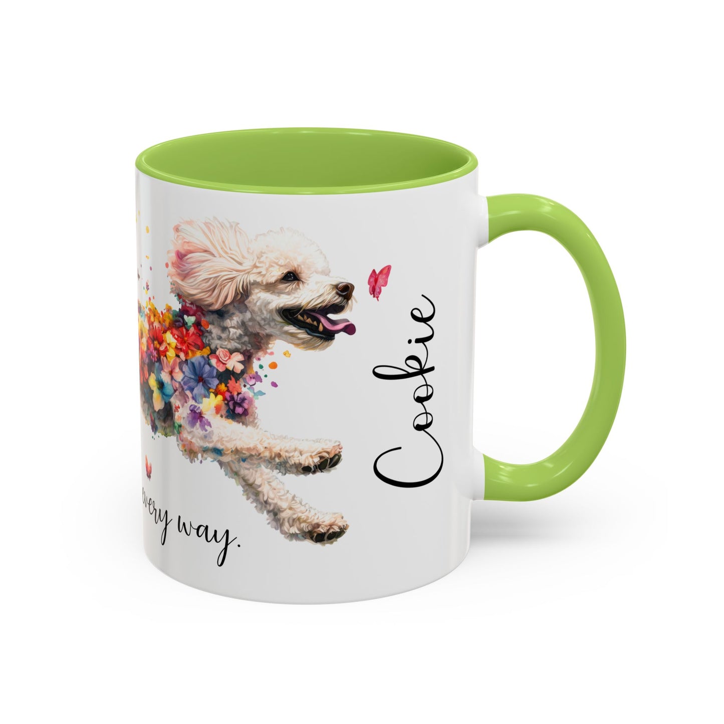 Poodle #1 - Practically Pawfect in every way. Personalised Colorful Accent Mugs, 11oz