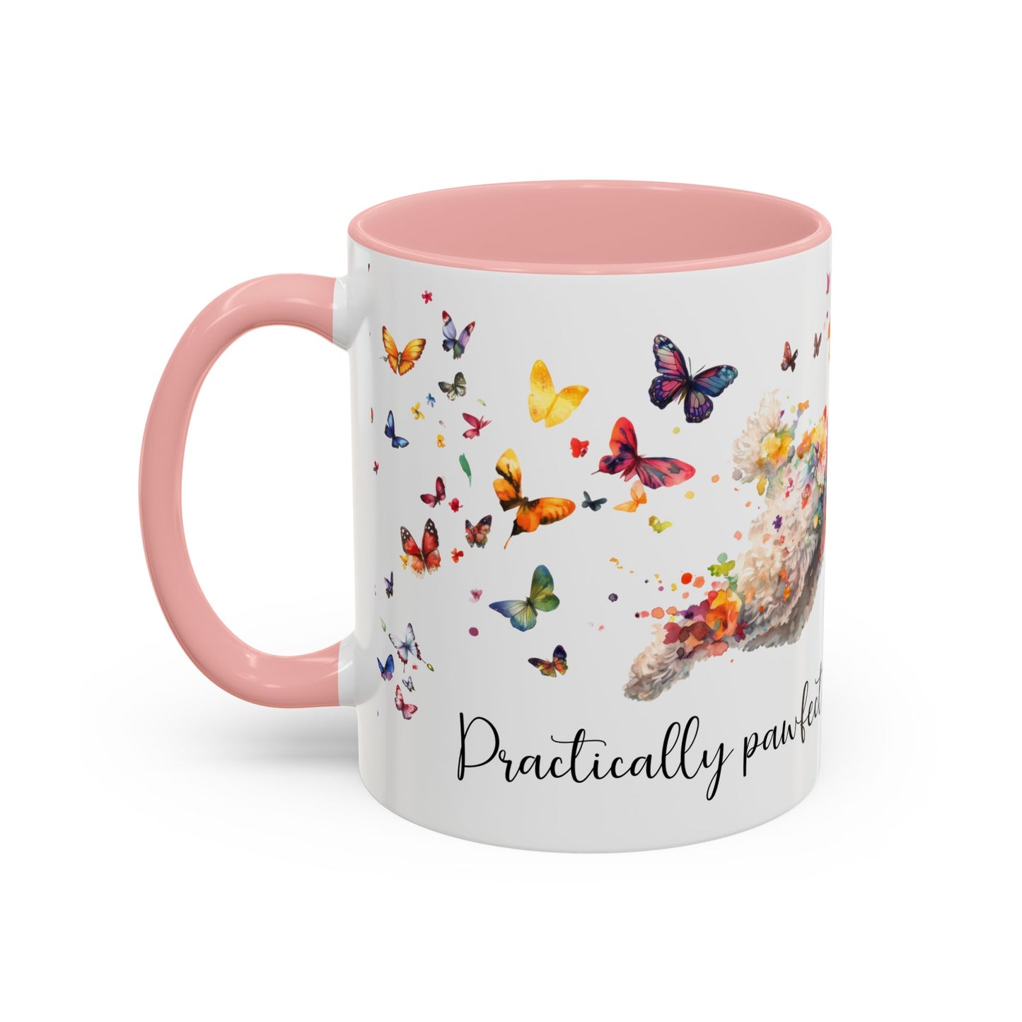 Poodle #1 - Practically Pawfect in every way. Personalised Colorful Accent Mugs, 11oz