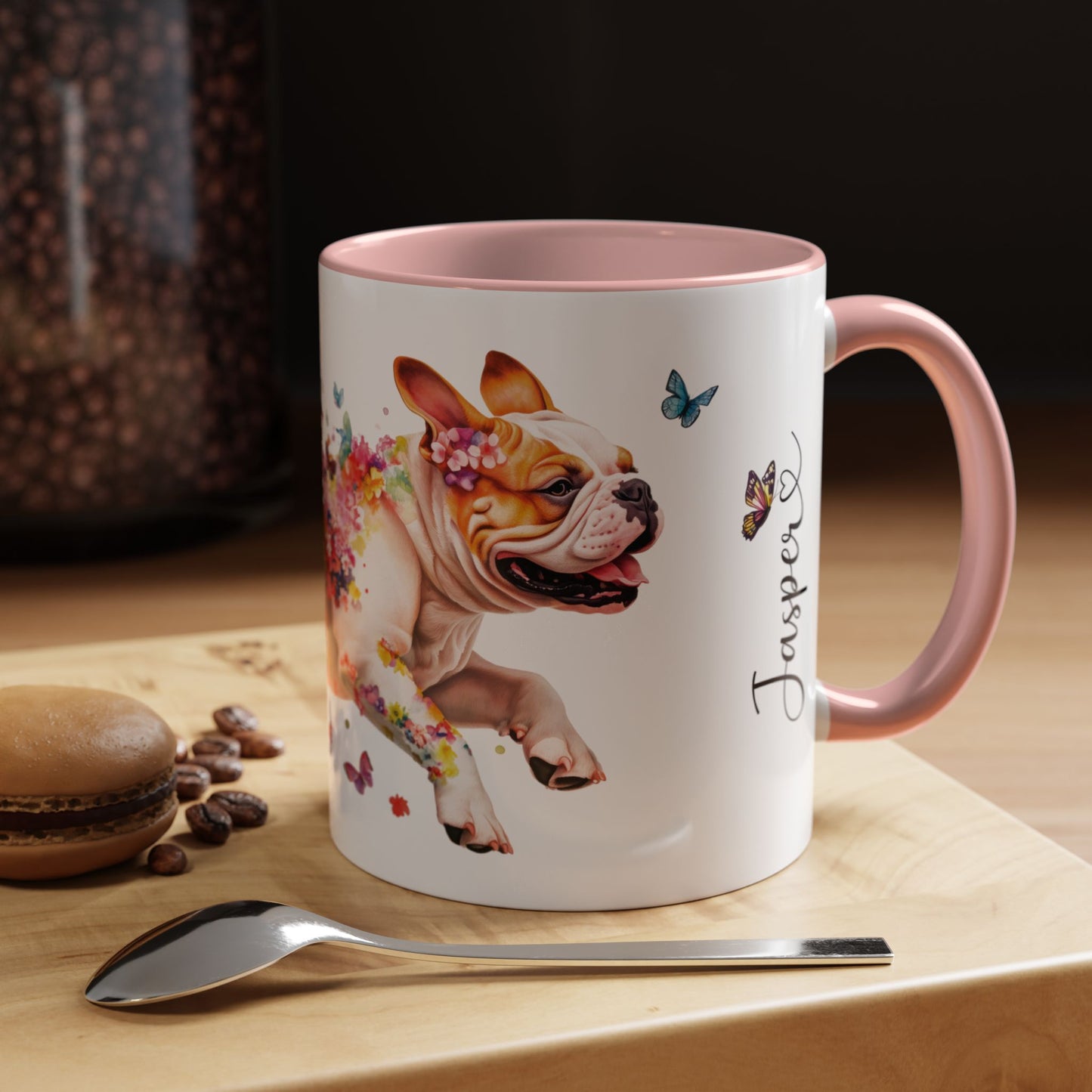 British/English Bulldog Personalized Accent Mugs, 11oz